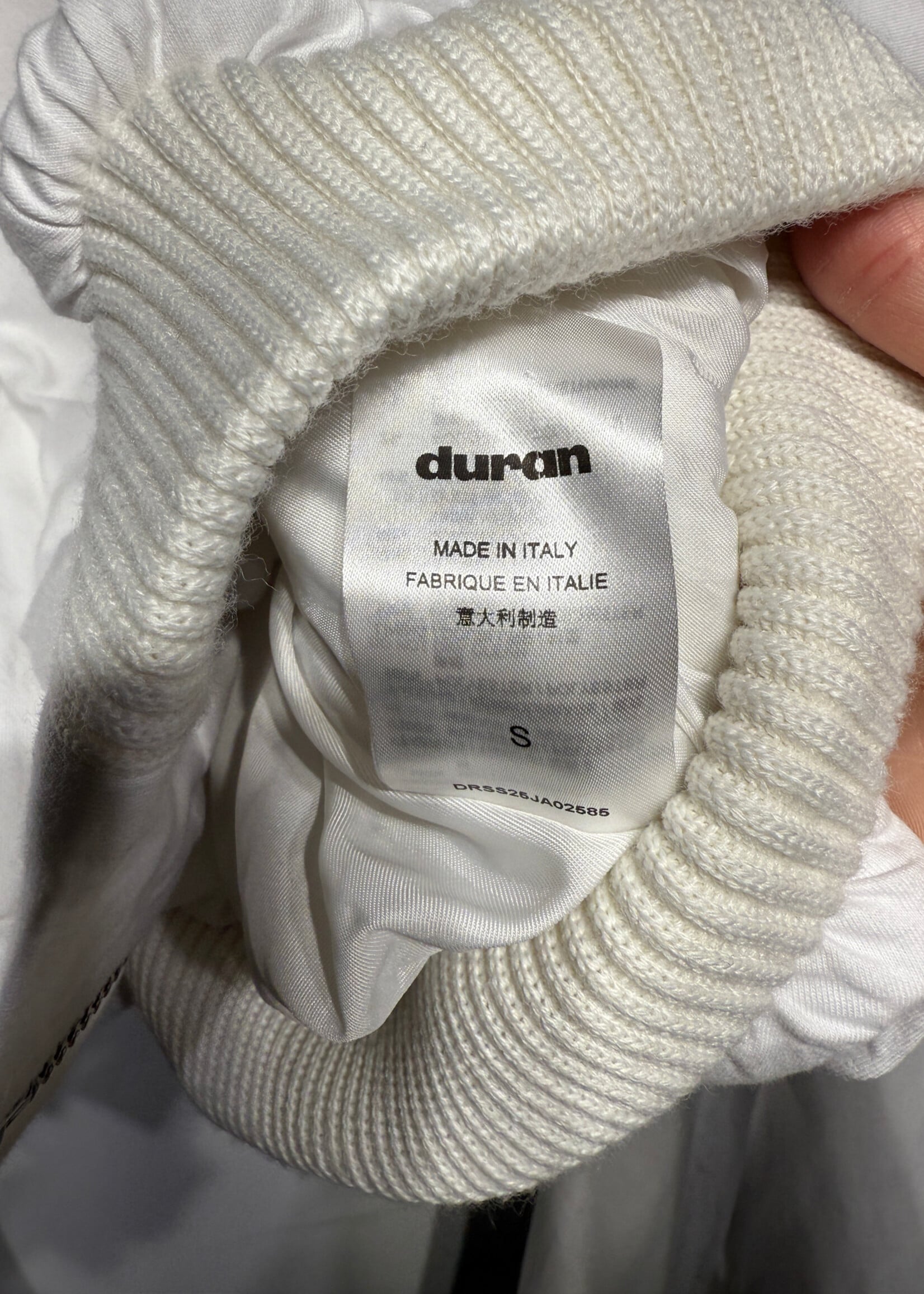 Duran Lantink White Ruffled Front Bomber Jacket S