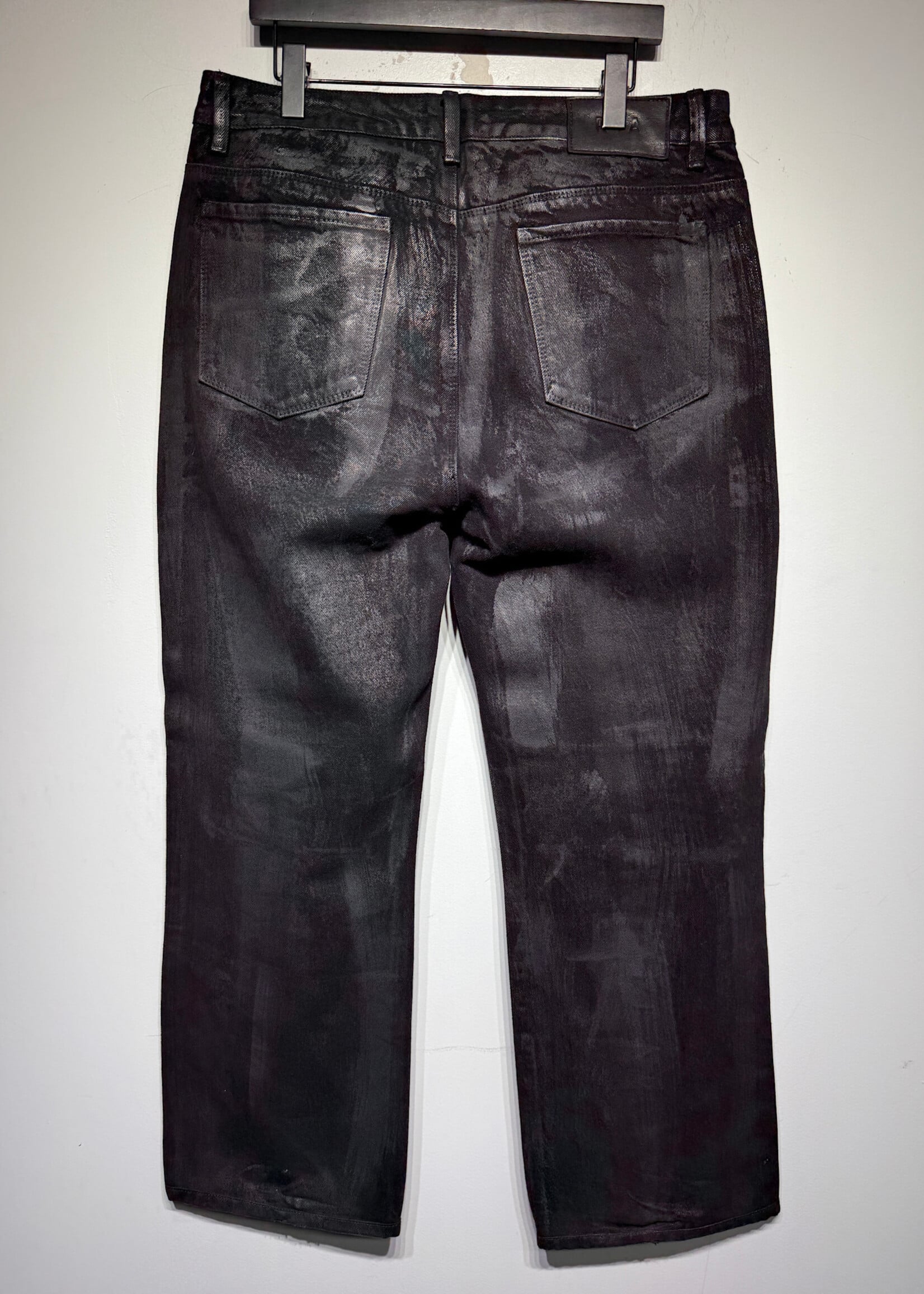 RTA Black Wax Coated Jeans Masc 36