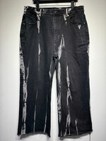 RTA Black Wide Leg Jeans w White Streaks Masc 36