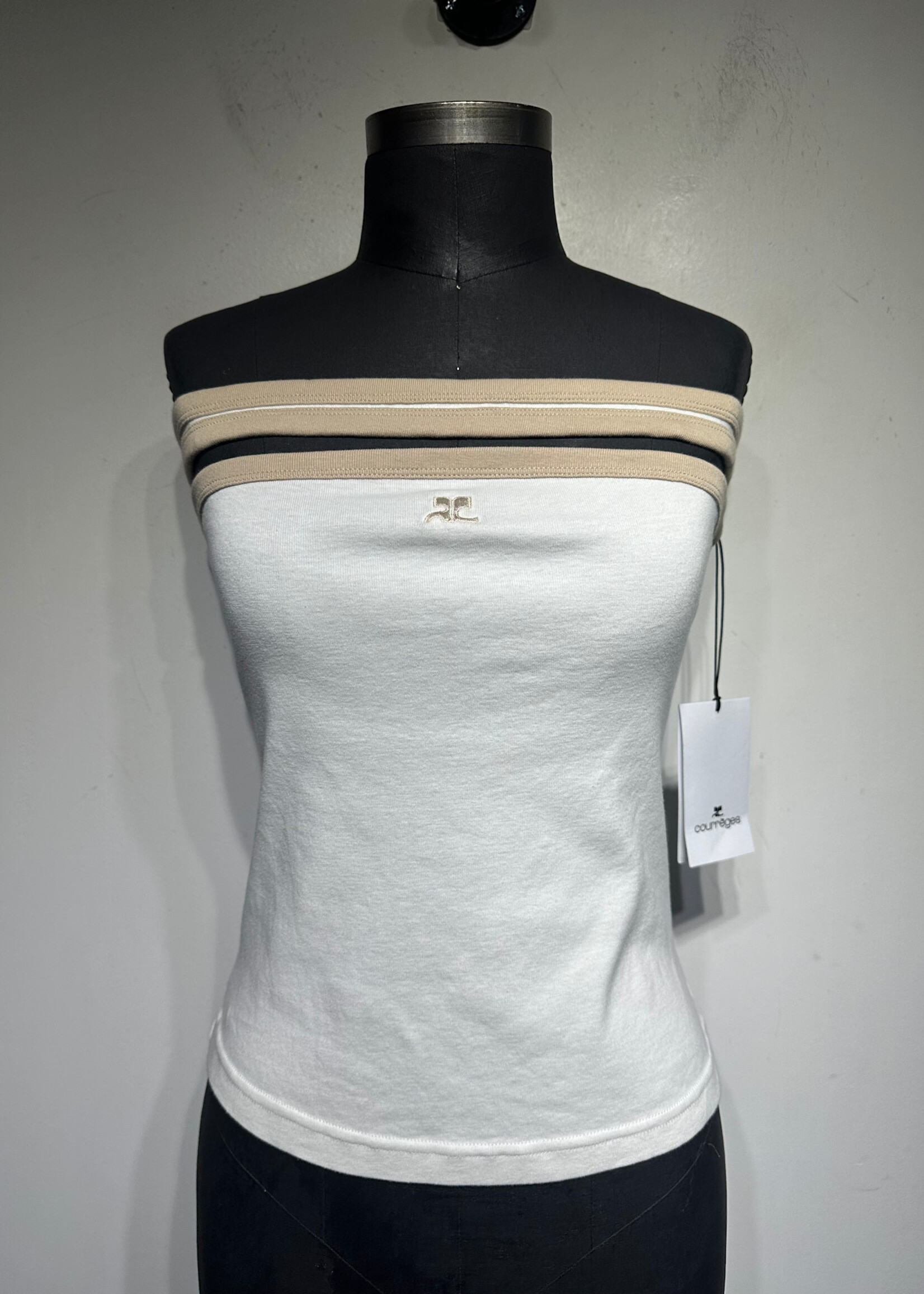 Courreges White Cream Halter Tank NWT M