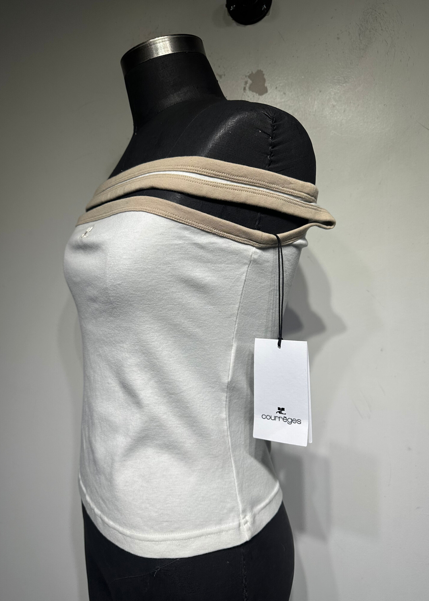Courreges White Cream Halter Tank NWT M
