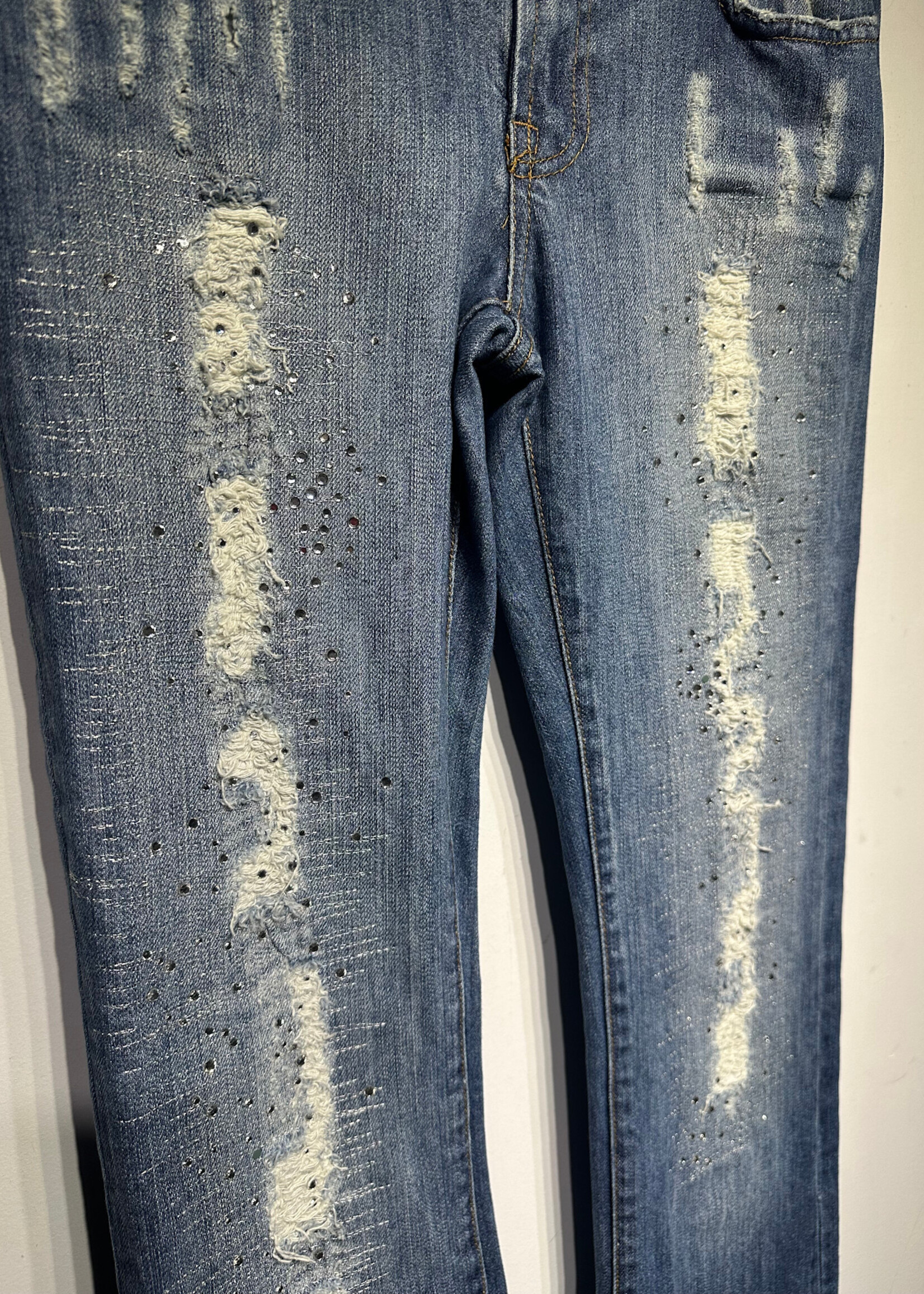7 For All Mankind Blue Flare Jeans w Bedazzled  Fem 29