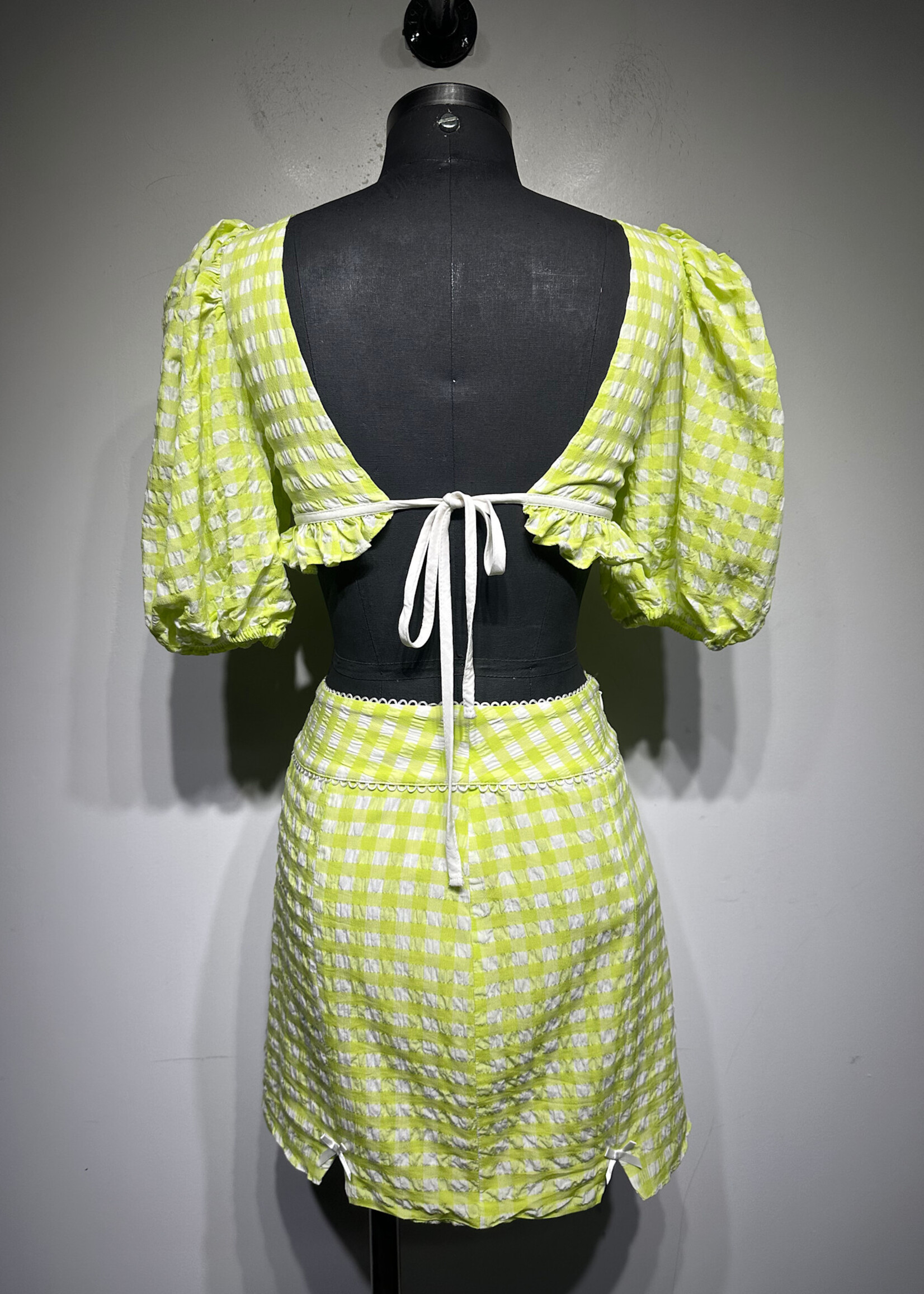 For Love & Lemons Green Plaid 2 PC Set S/26"