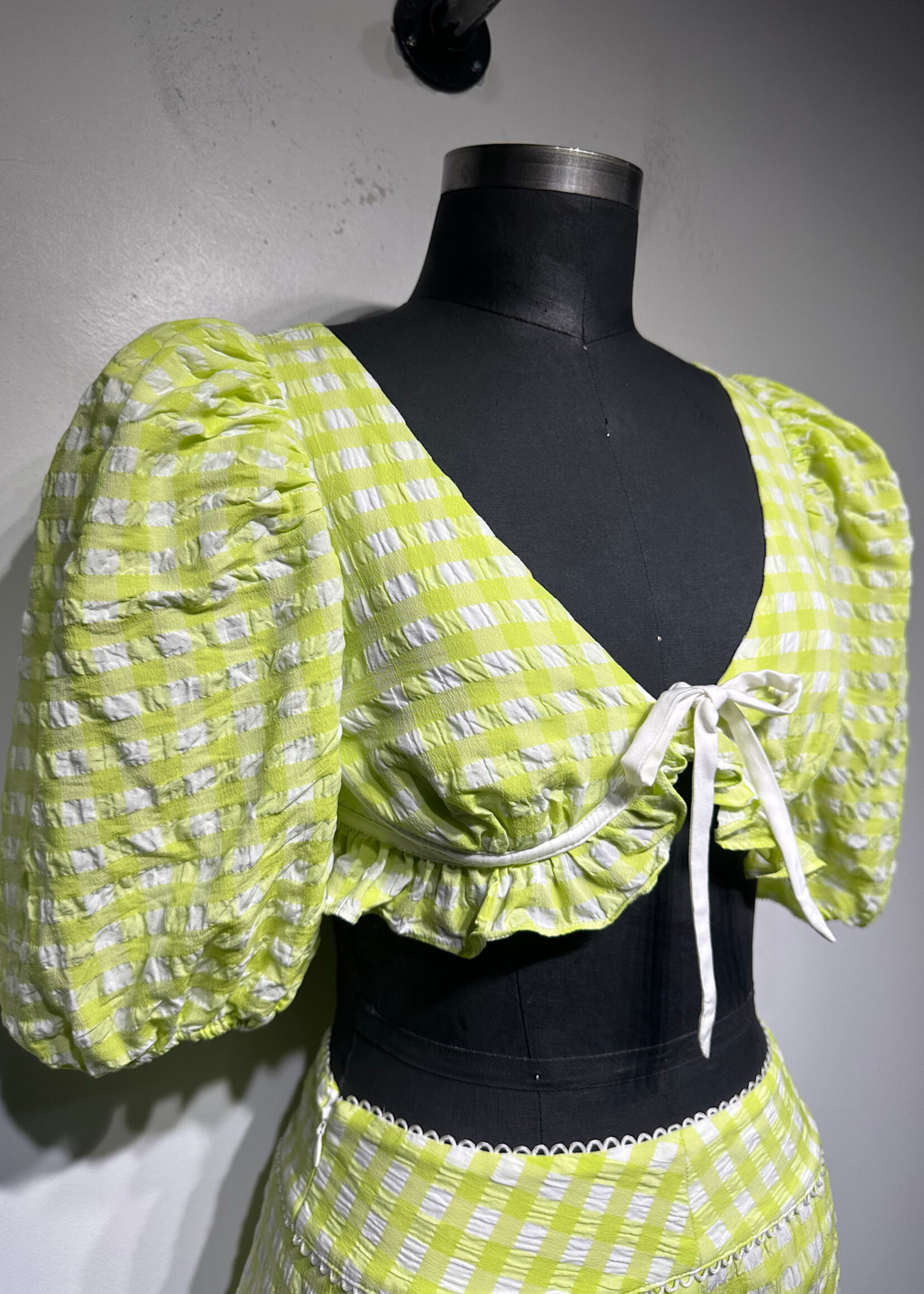 For Love & Lemons Green Plaid 2 PC Set S/26"