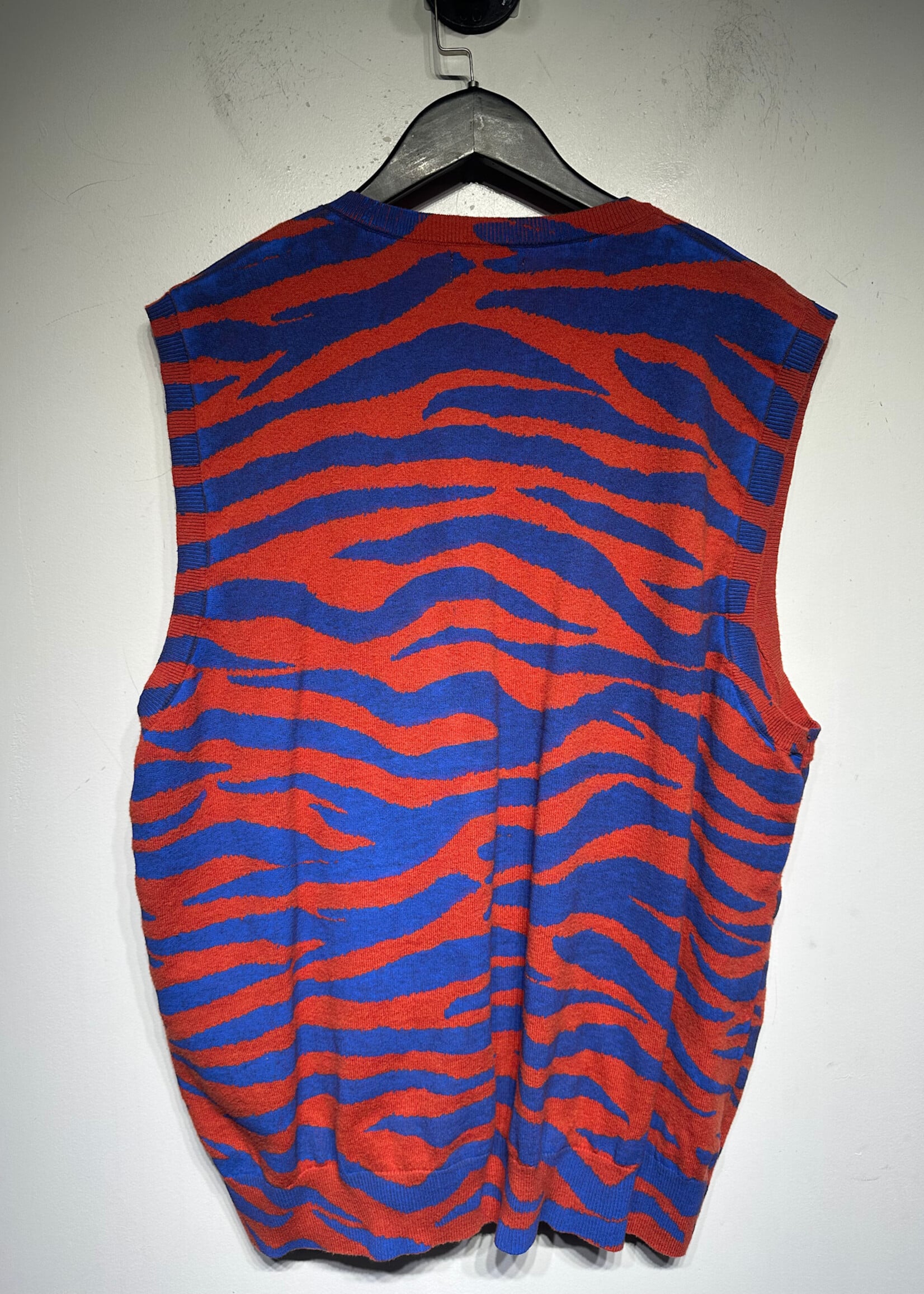 Stussy Tiger Stripe Orange Sweater Vest XXL
