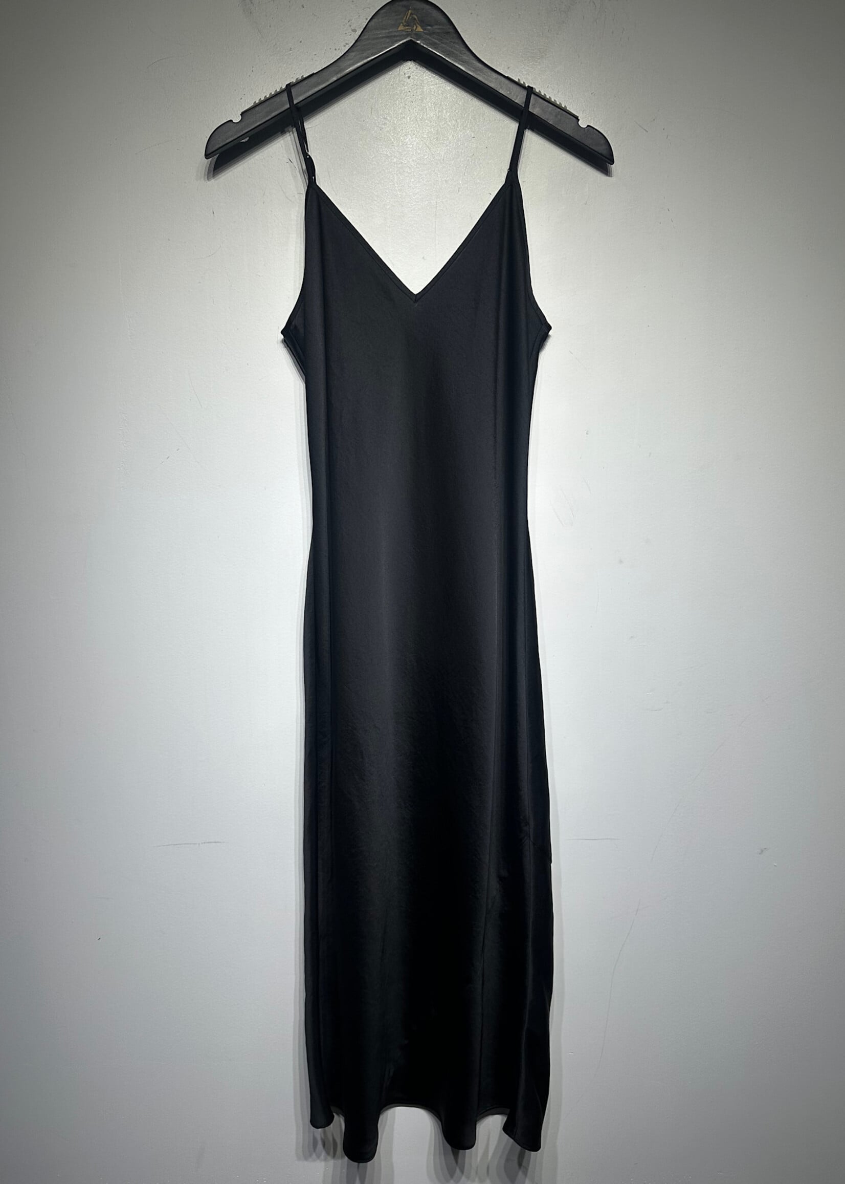 Wilfred Black Satin Maxi Tank Dress M