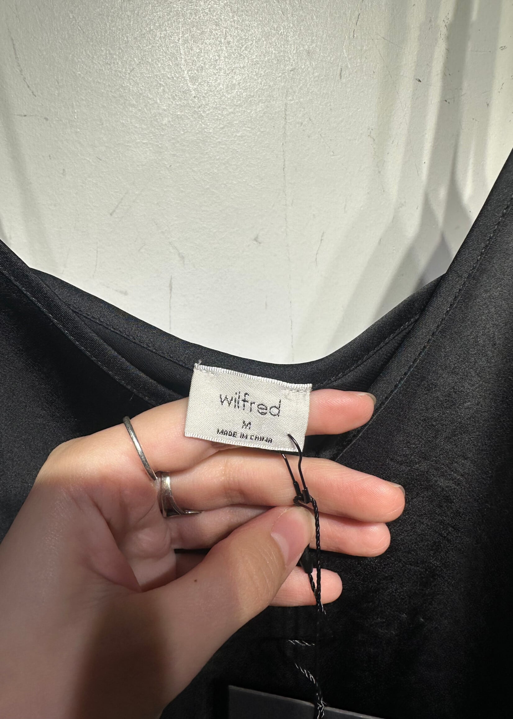 Wilfred Black Satin Maxi Tank Dress M