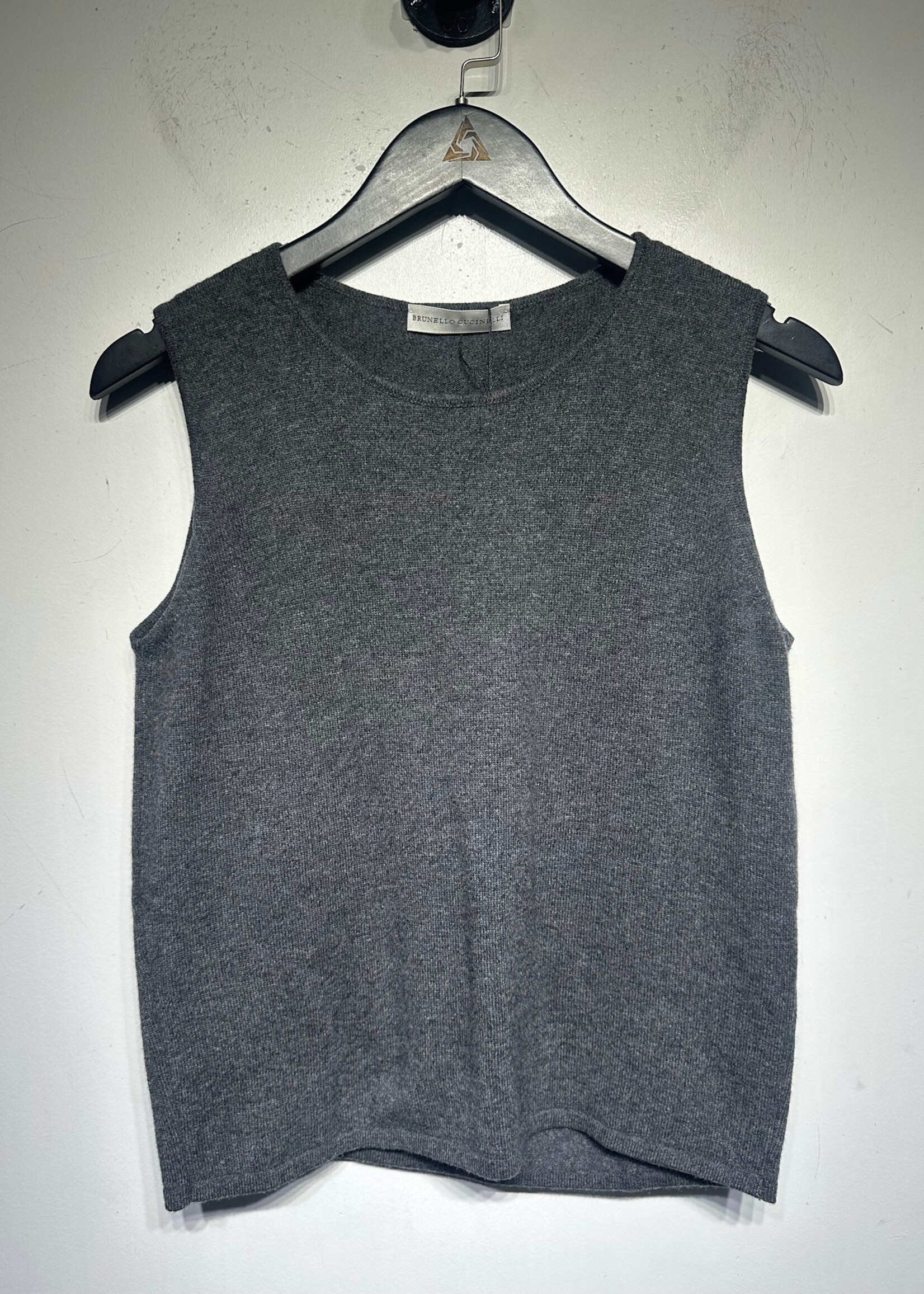 Brunello Cucinelli Grey Cashmere Tank L