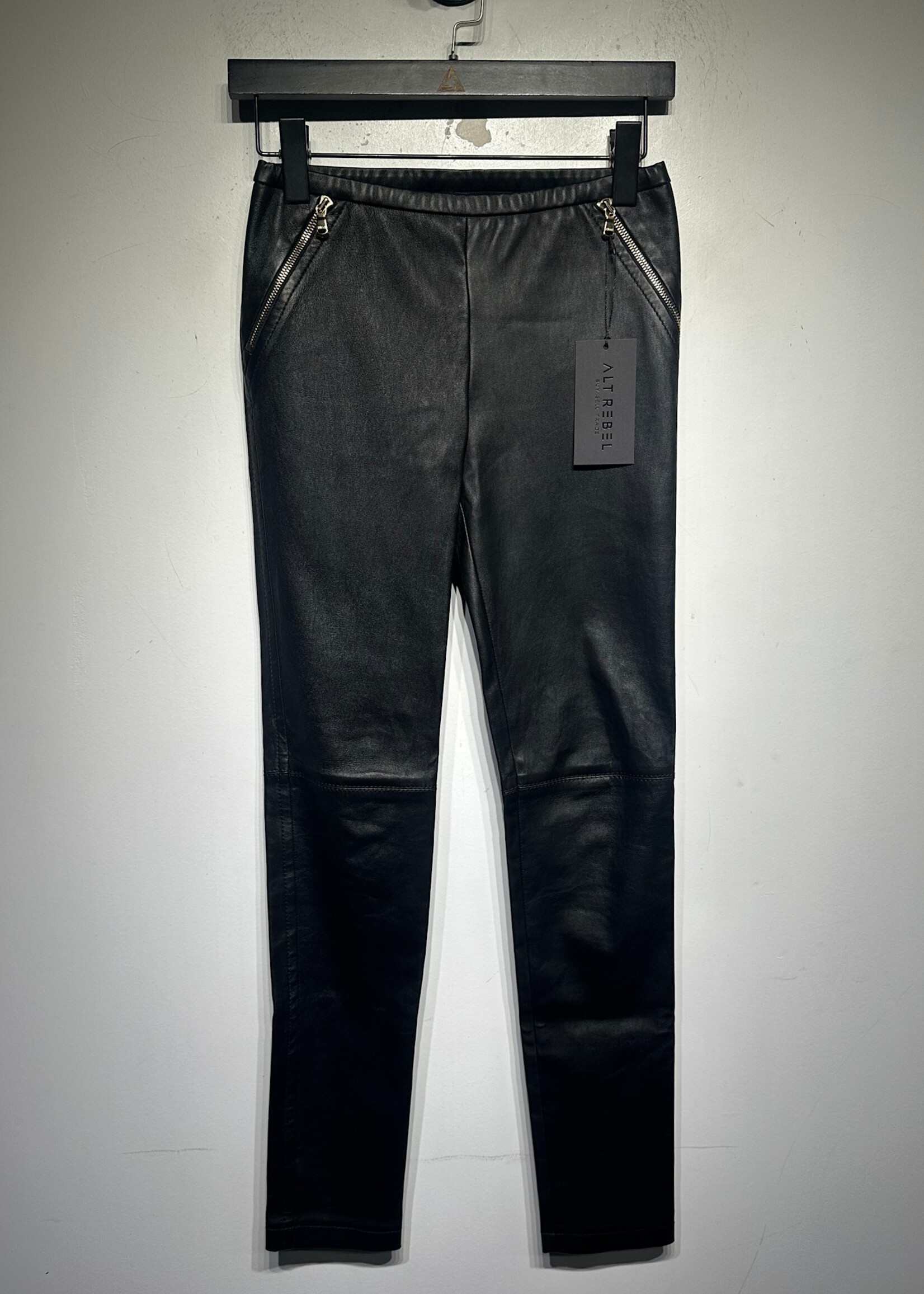 Emilio Pucci Black Leather Leggings 6/27"