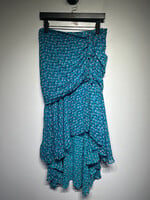 Veronica Beard Blue Silk Ruched Skirt 4/28