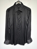 Tom Ford Black / Grey Pinstripe Silk Shirt Masc L