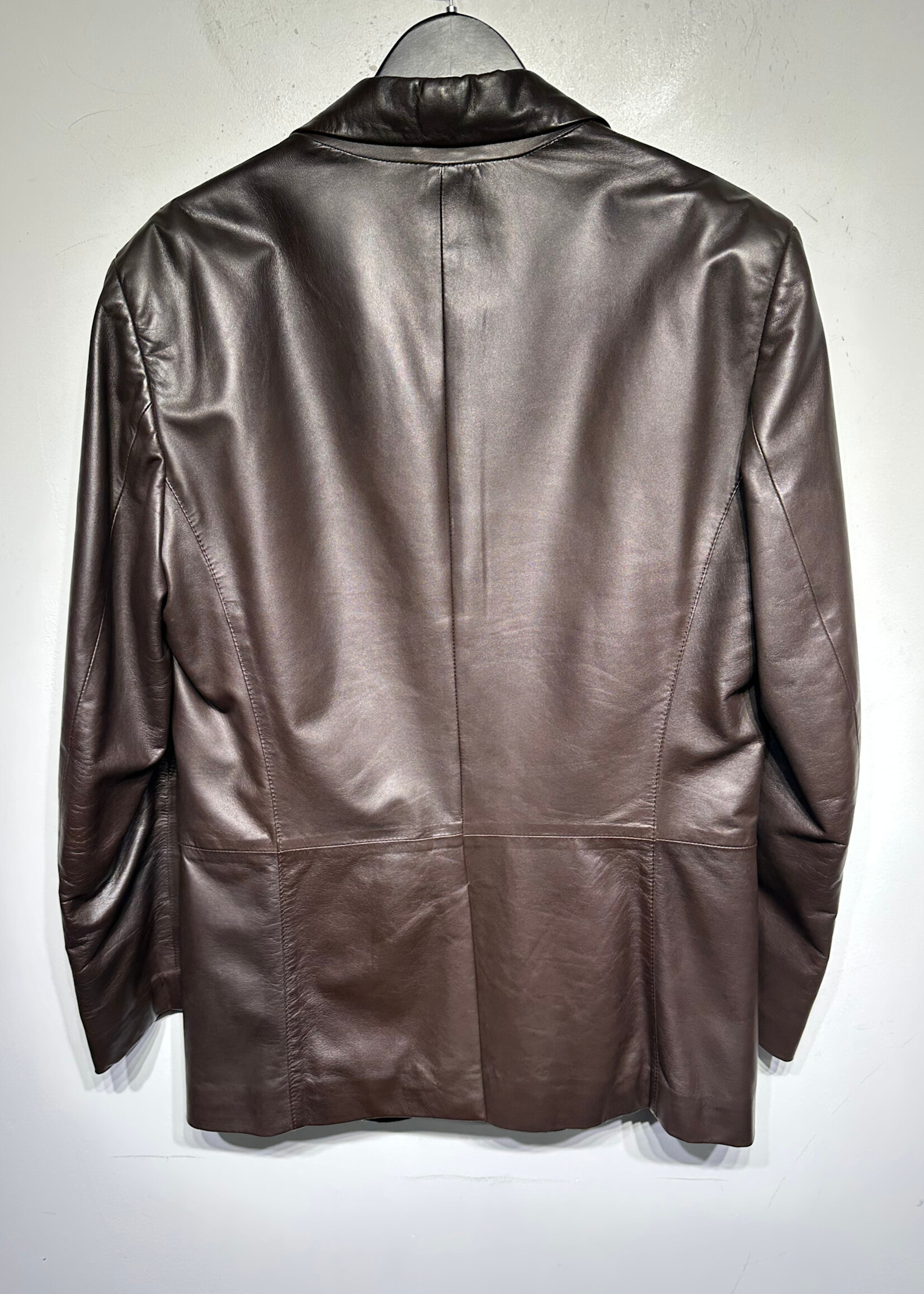 Giorgio Armani Brown Leather Blazer Masc L