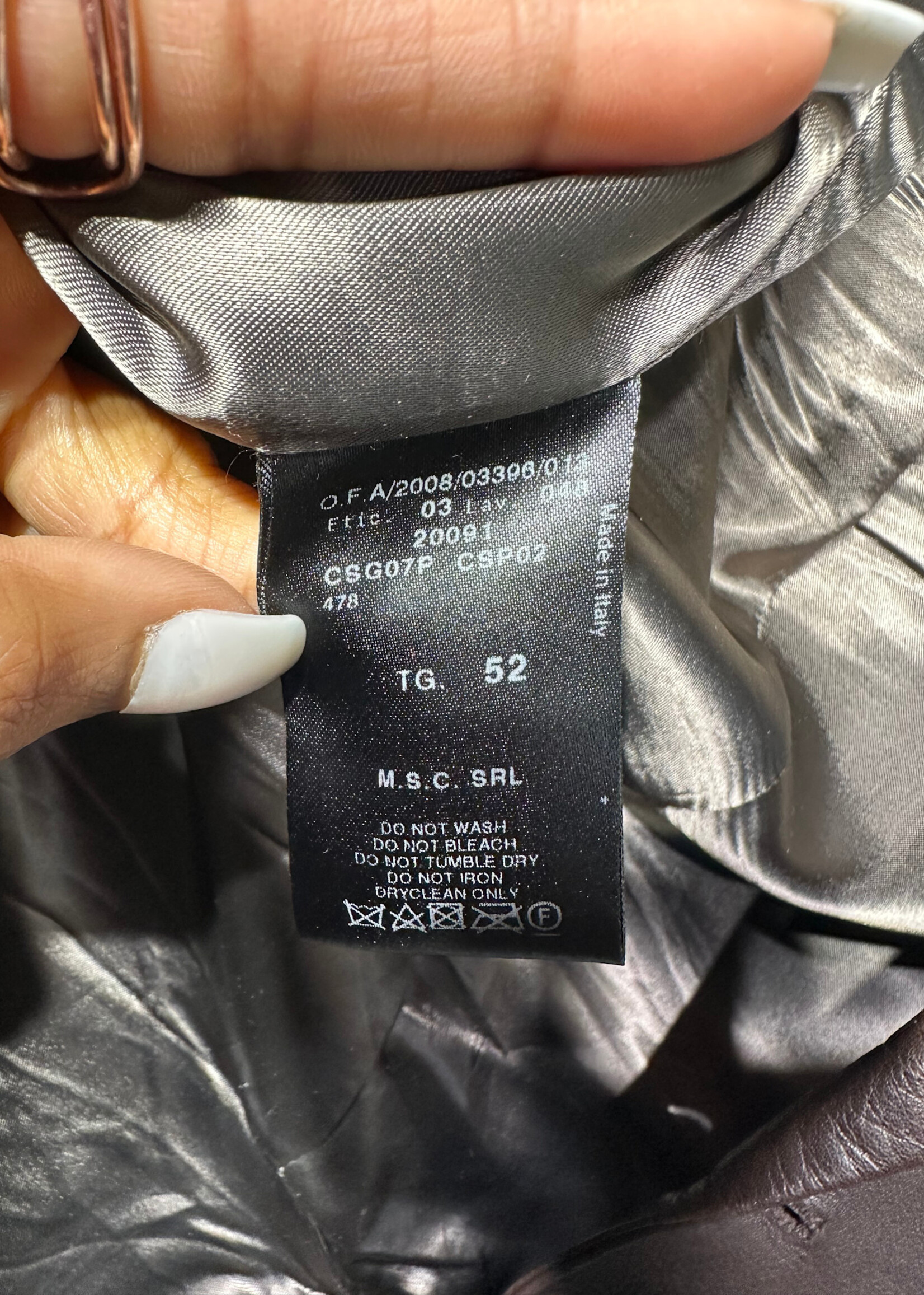 Giorgio Armani Brown Leather Blazer Masc L