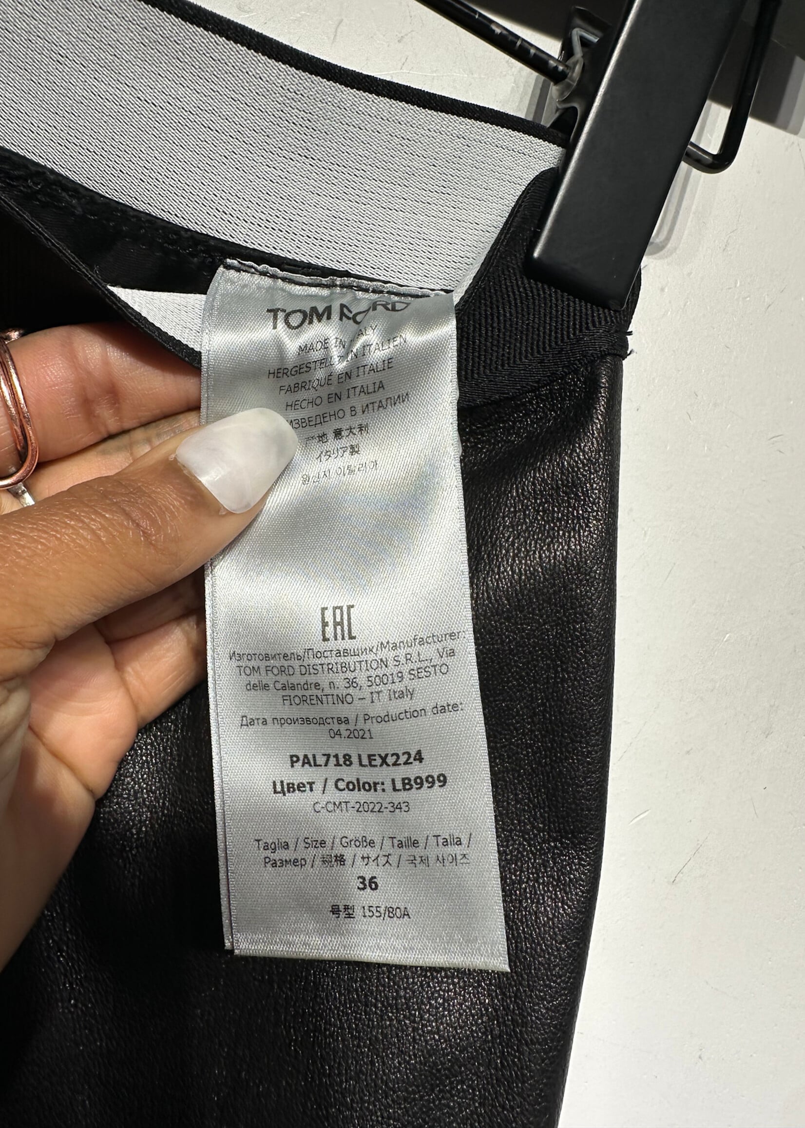 Tom Ford Leather signature Leggings Fem 24 AS IS