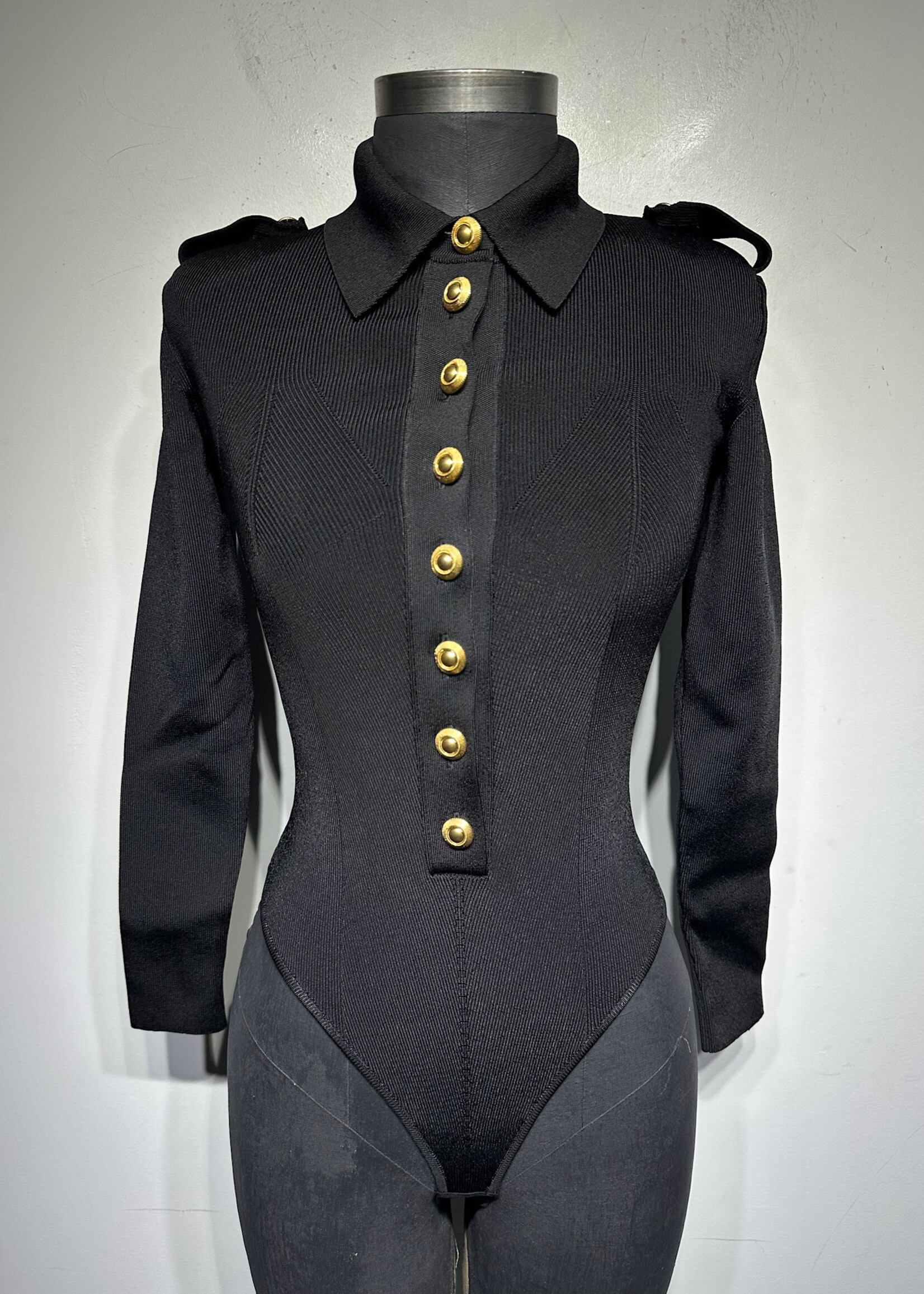 Tom Ford Unitard w Gold Buttons Fem XS
