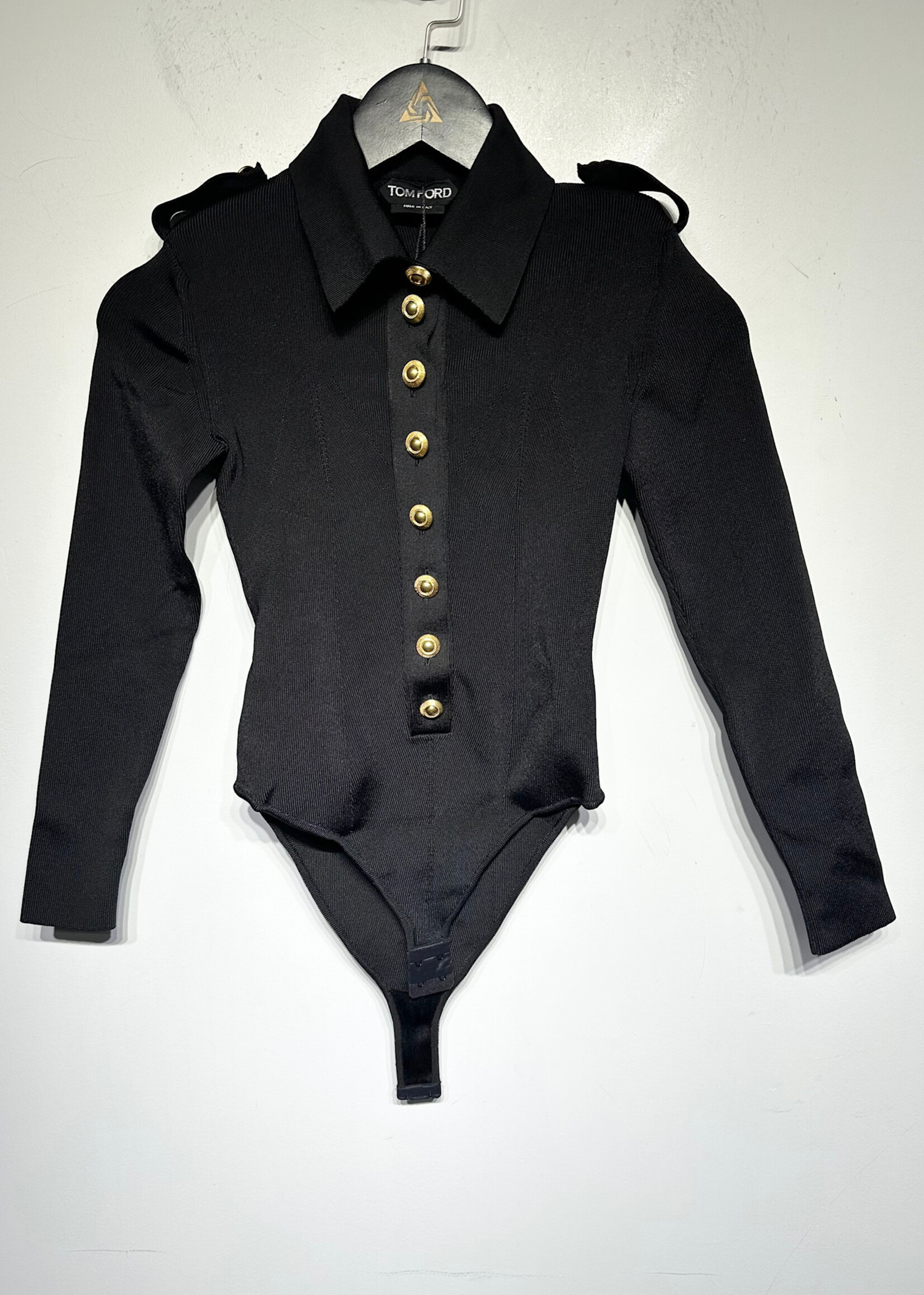 Tom Ford Unitard w Gold Buttons Fem XS