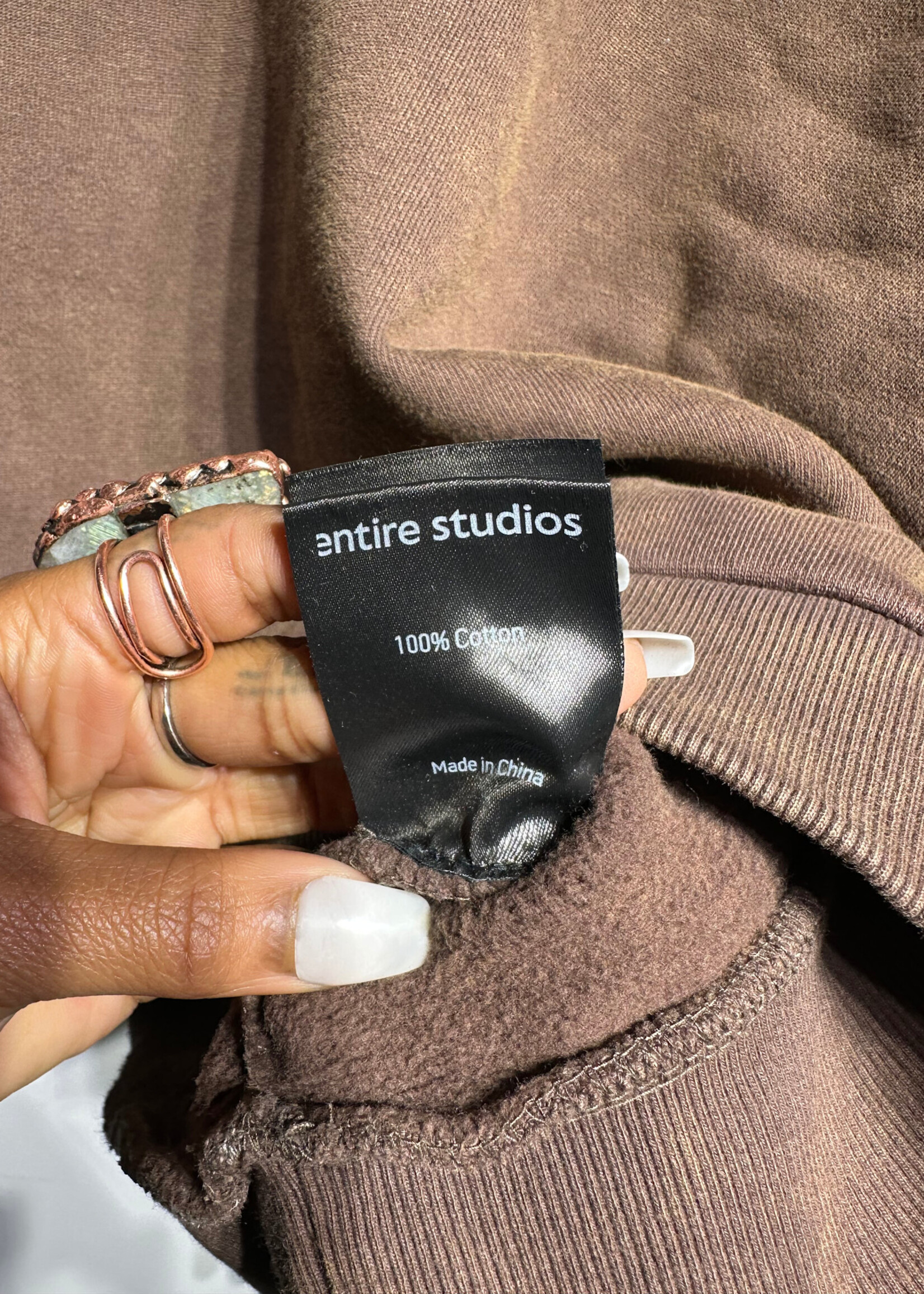 Entire Studios Brown Wide Fit Crewneck S