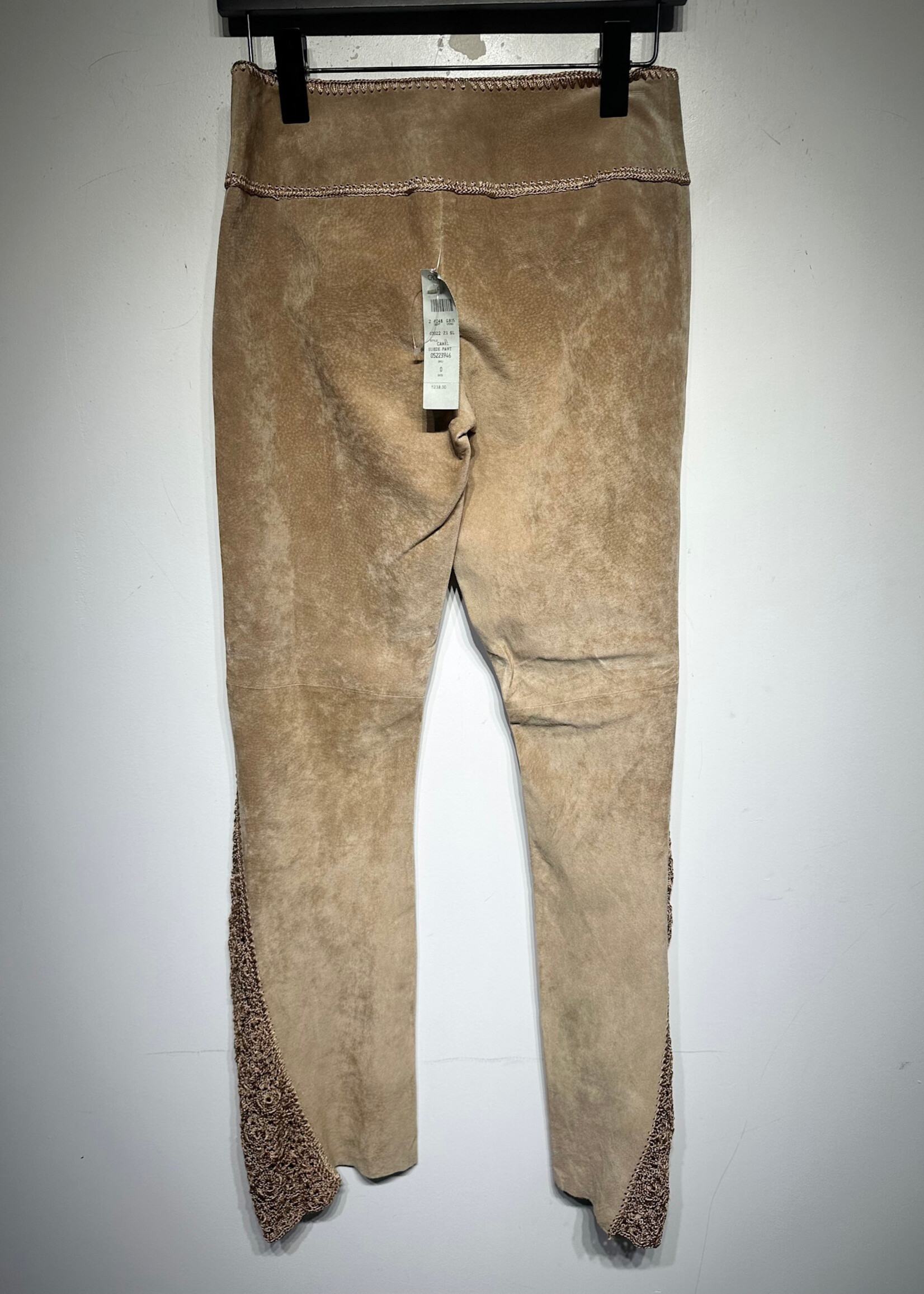 Y2K NWT Cache Suede Tan Knit Detail Flares 28