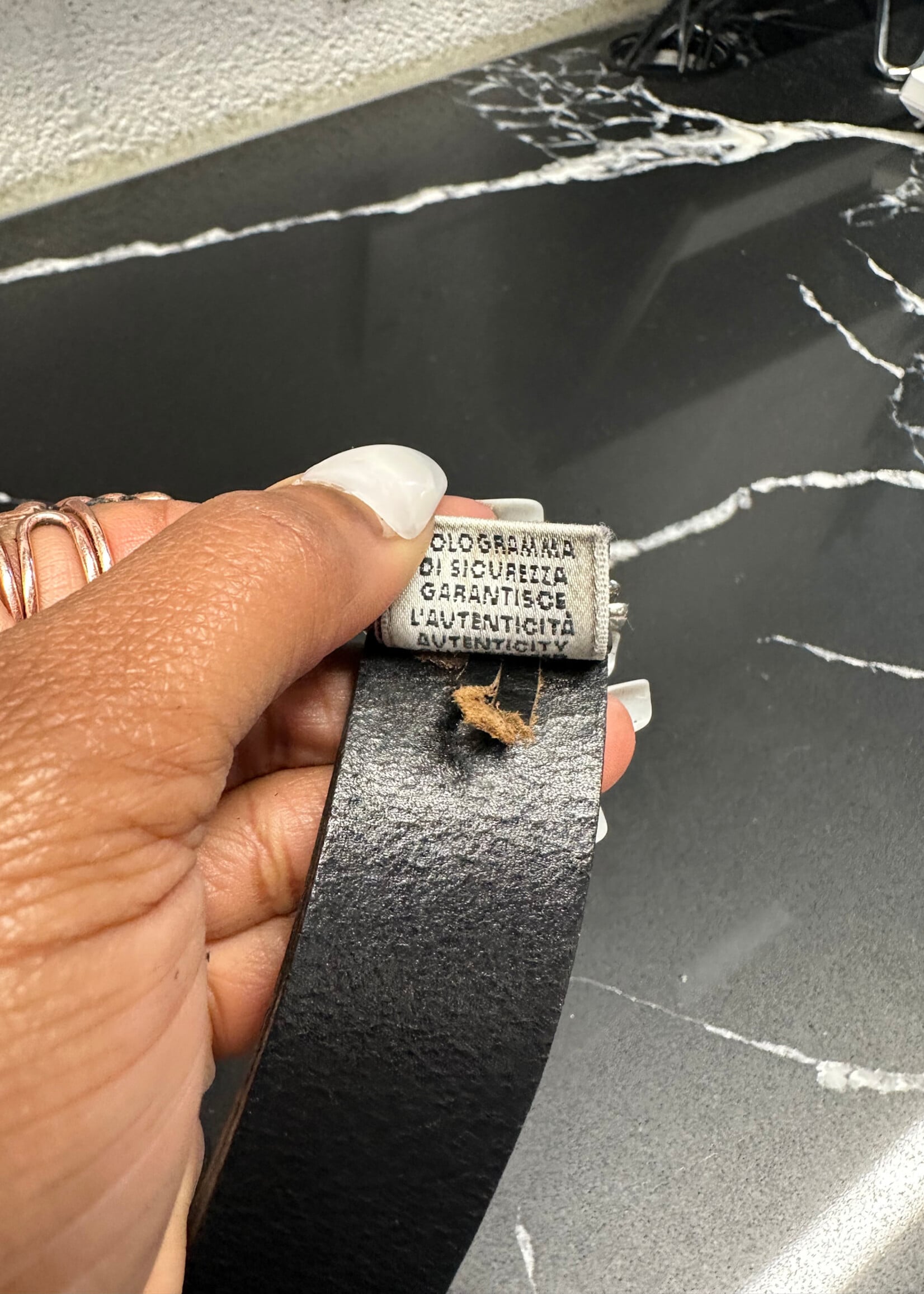 D&G Black Silver Square Buckle Belt AS IS