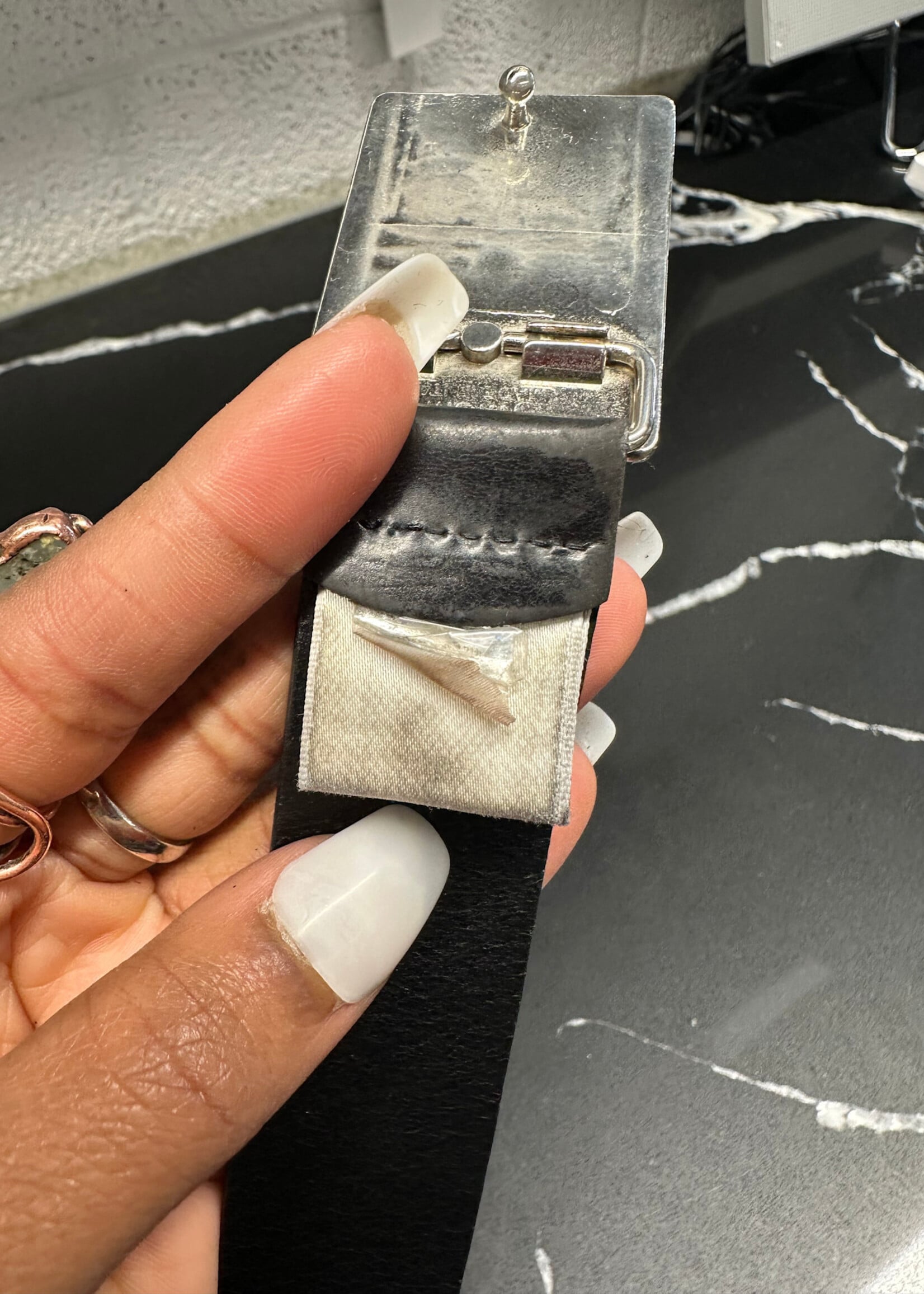 D&G Black Silver Square Buckle Belt AS IS