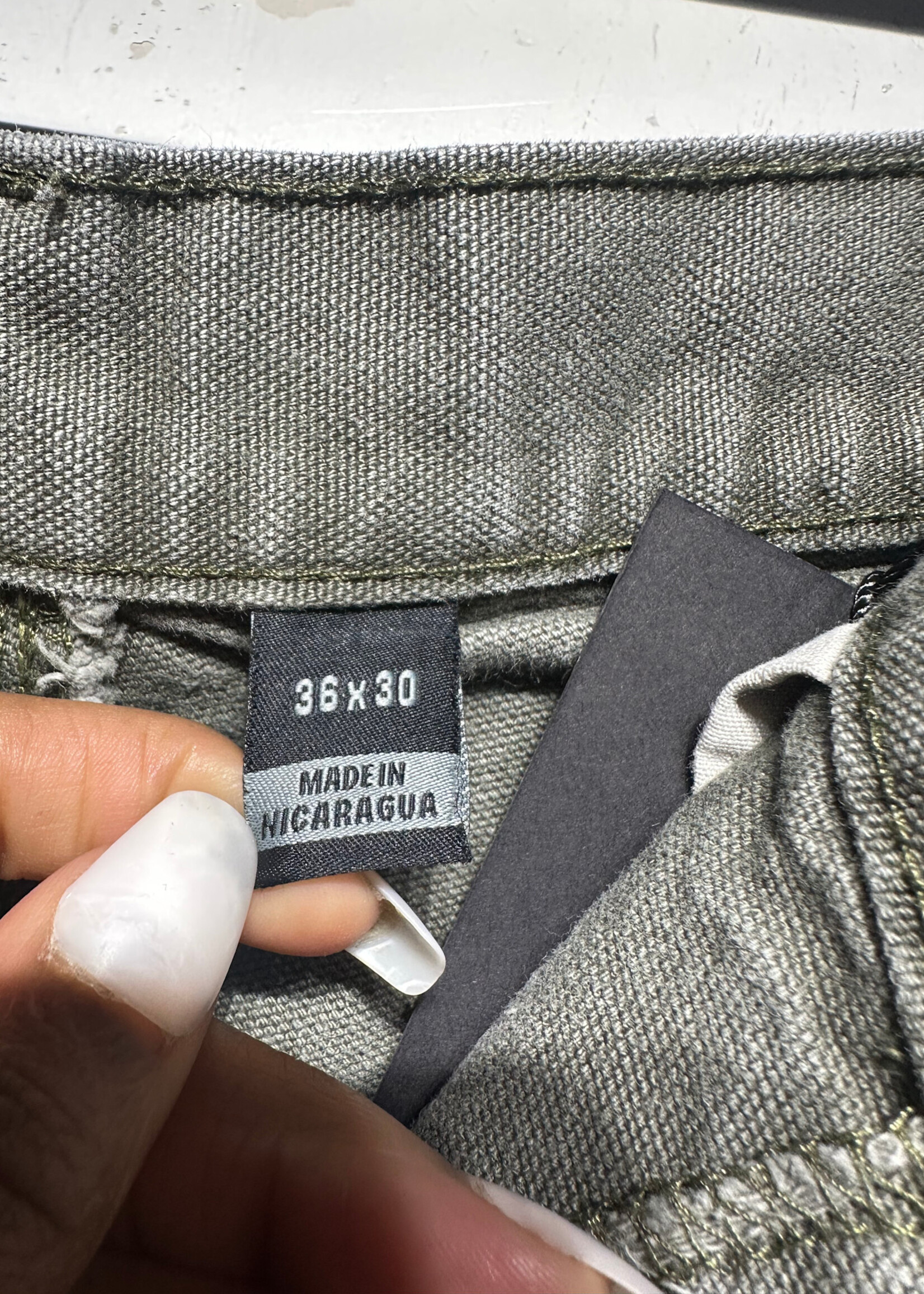 Carhartt Green Faded Repaired Carpenter Pants 36/30