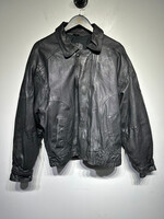 Hunt Club Black Leather Bomber Style Jacket L