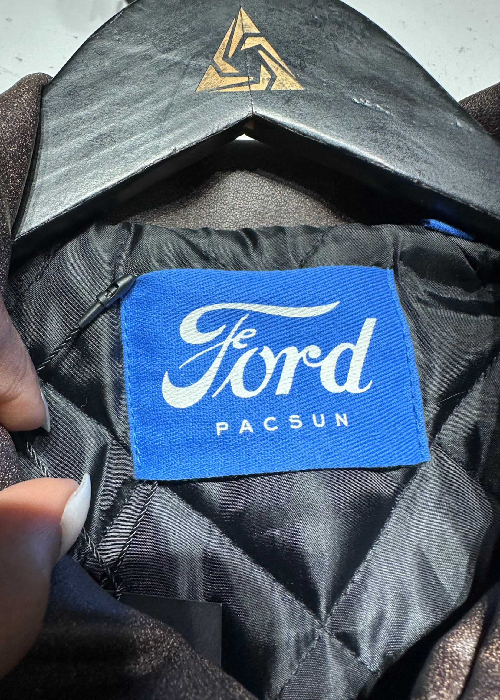 Pacsun X Ford Brown Faux Leather Jacket S
