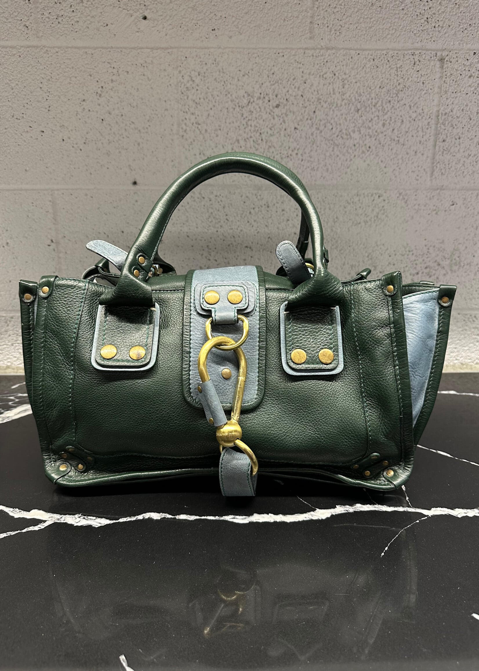 Chloe Green / Blue Ascot Tote