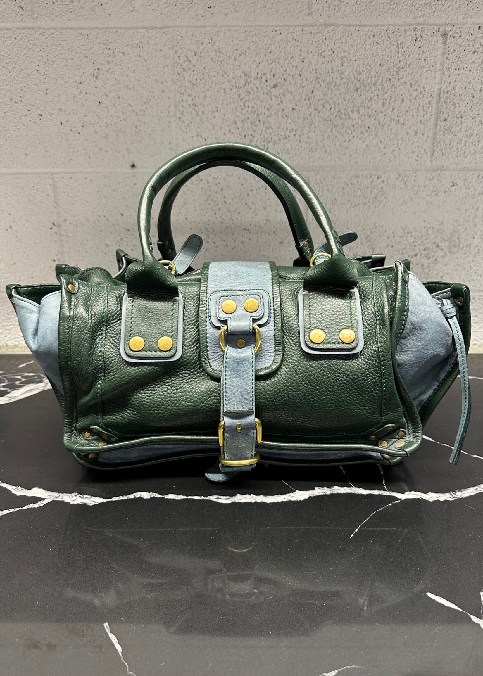 Chloe Green / Blue Ascot Tote