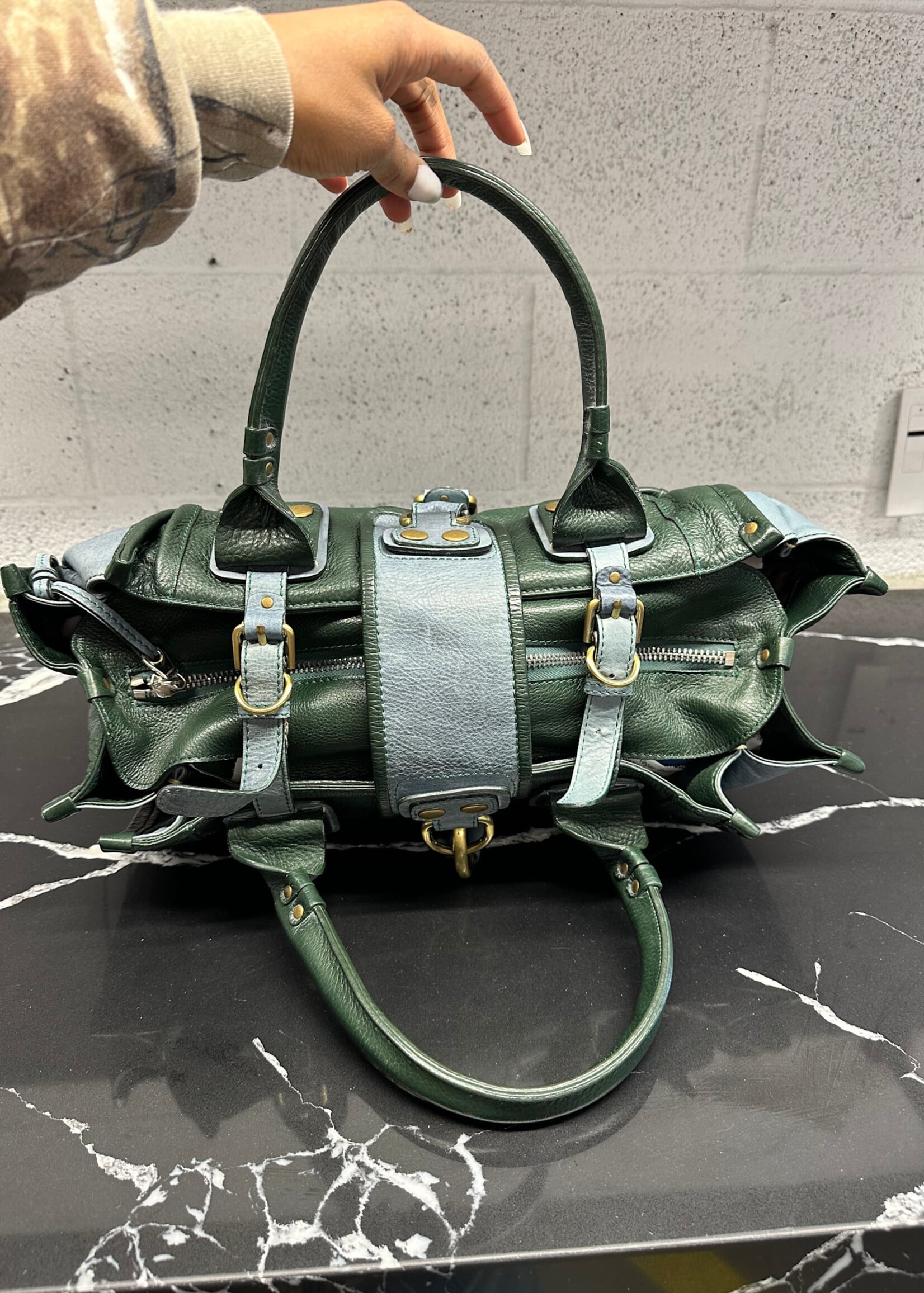 Chloe Green / Blue Ascot Tote