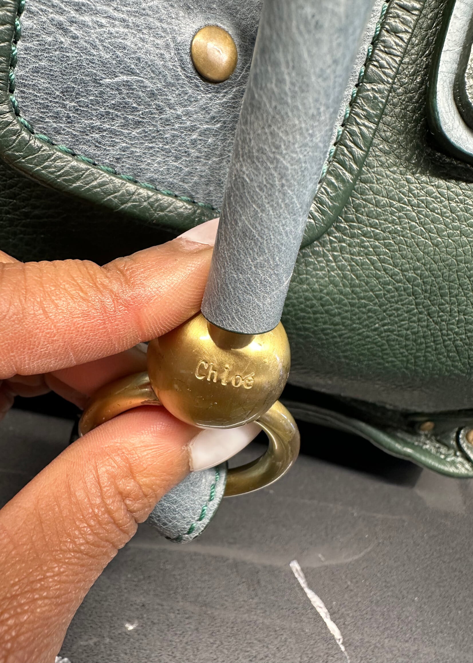 Chloe Green / Blue Ascot Tote