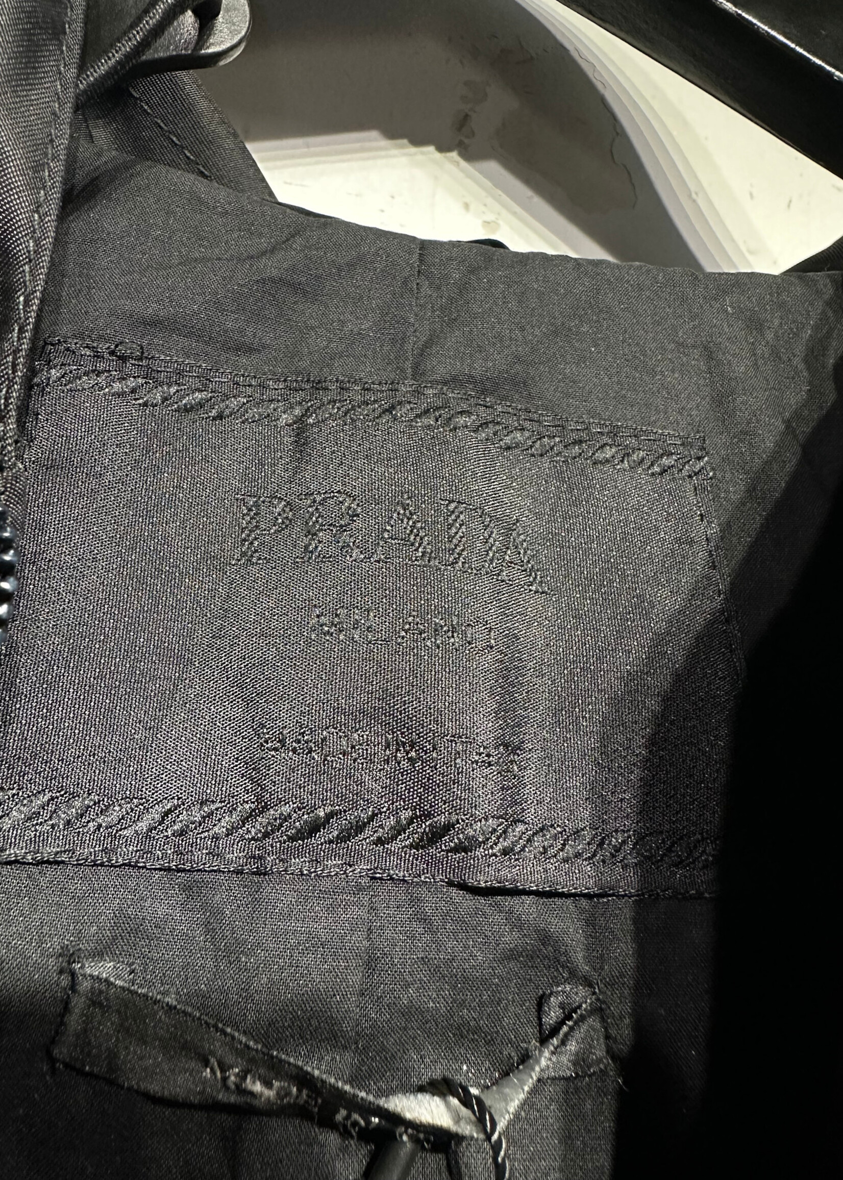 Prada 2000s Black Nylon Coat S