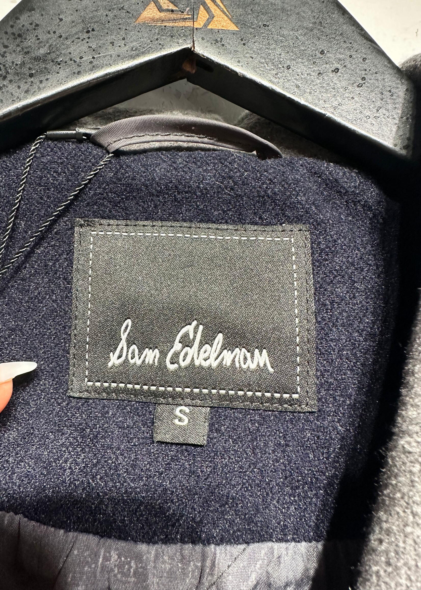 Sam Edelman Blue Grey Trench Style Coat Fem S
