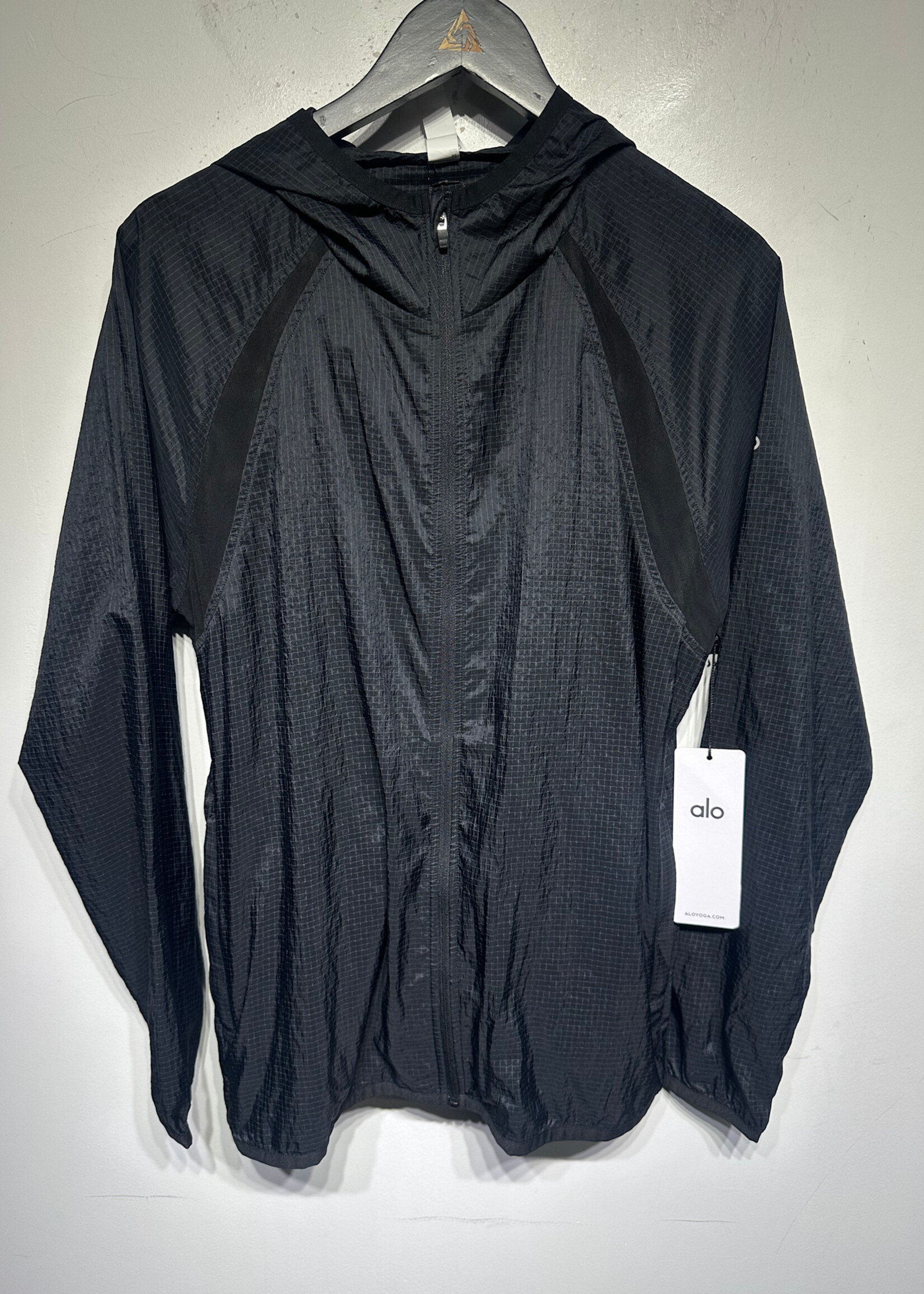 Alo NWT Black Grid Lightweight Jacket Masc S