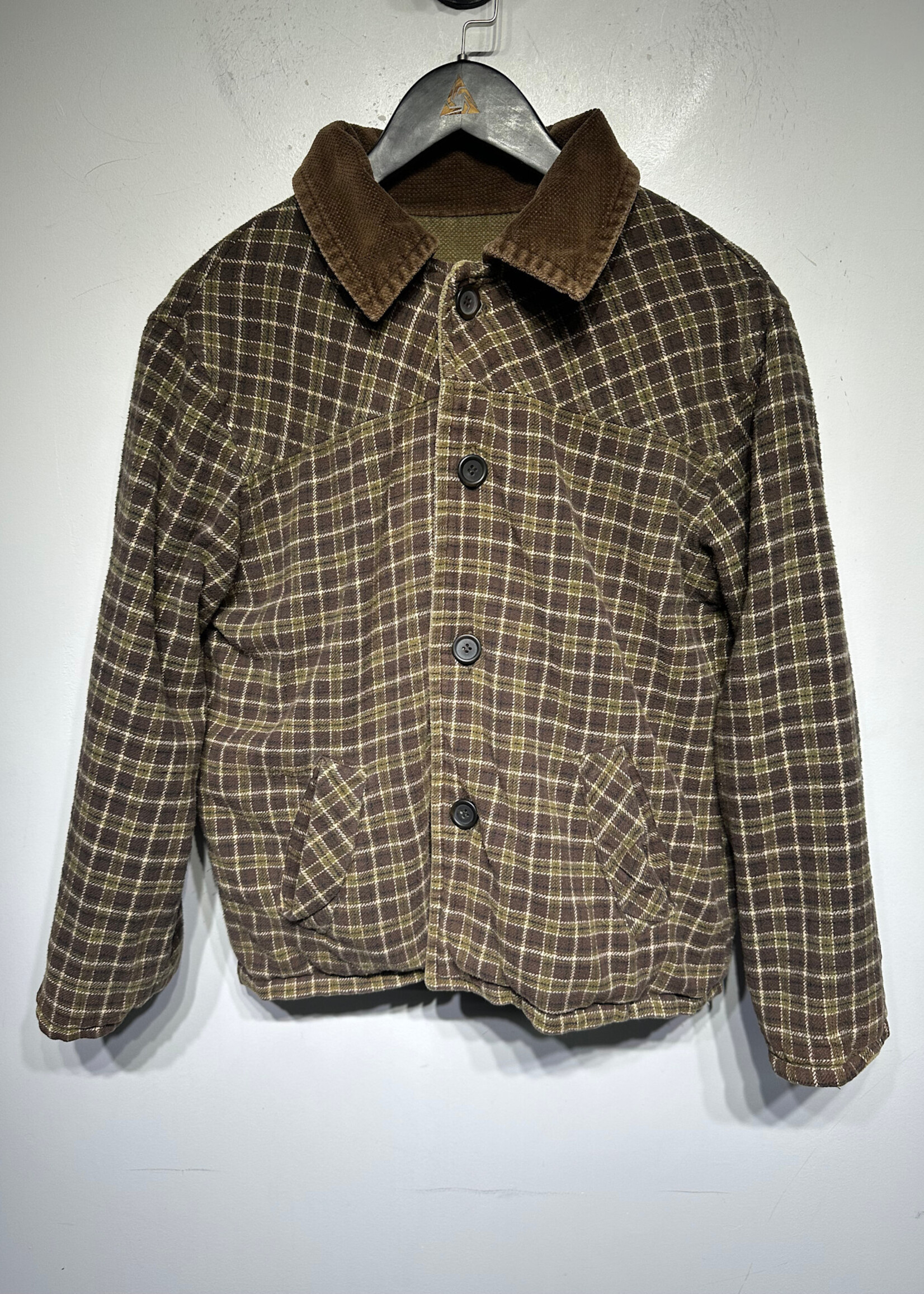 Vintage No Label Green Reversible B/U Jacket Fem S