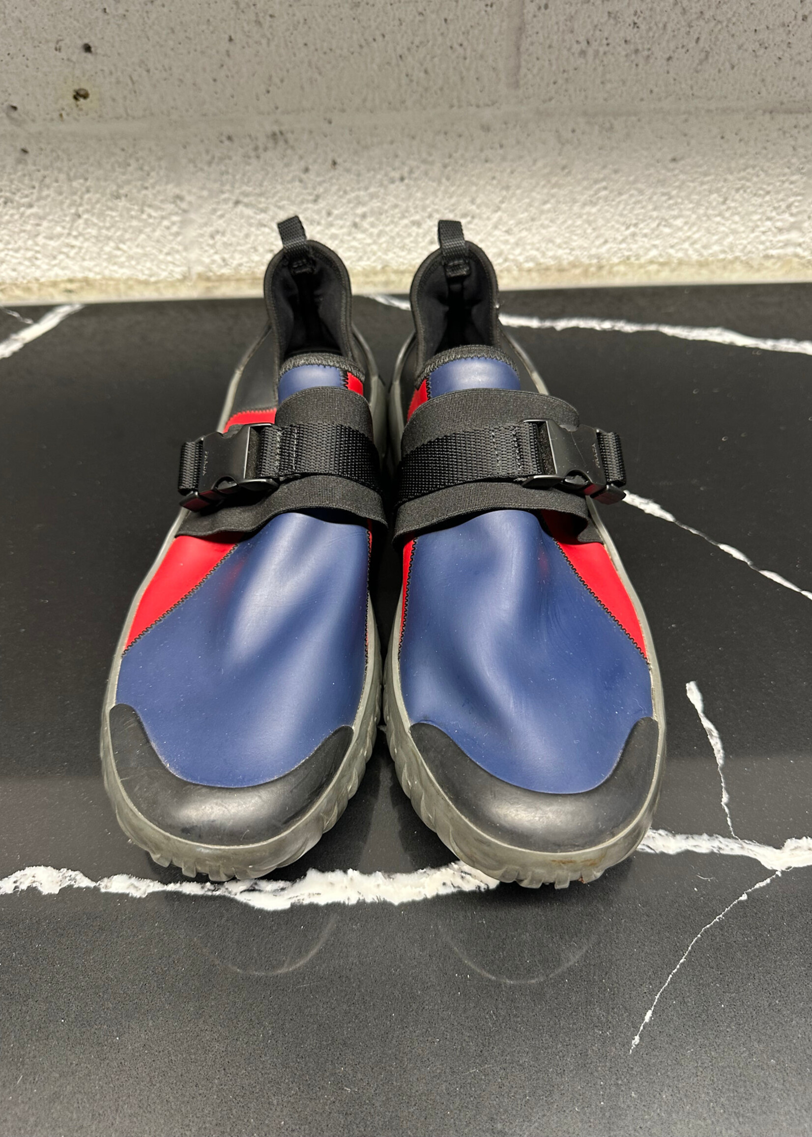 Prada Blue Red Neoprene Buckle Shoes 7