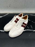 Bally White Leather Striped Sneakers 8
