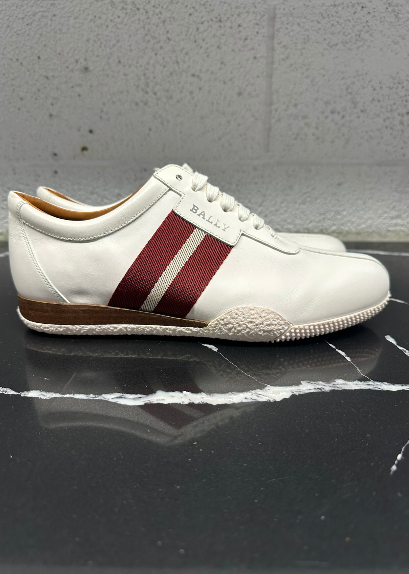 Bally White Leather Striped Sneakers 8