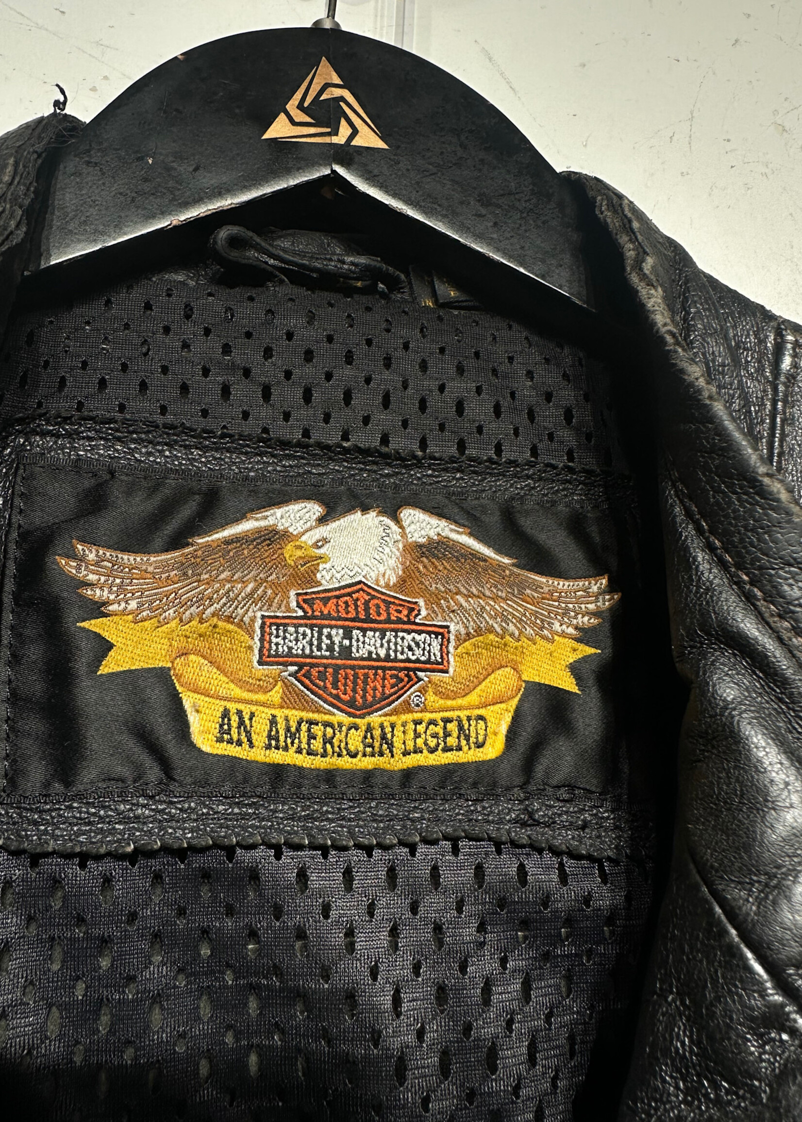 Harley Davidson Distressed Leather Motorcycle Jacket Masc L