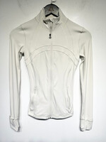 Lululemon Off-White Fitted LS Zip Up 0/XS