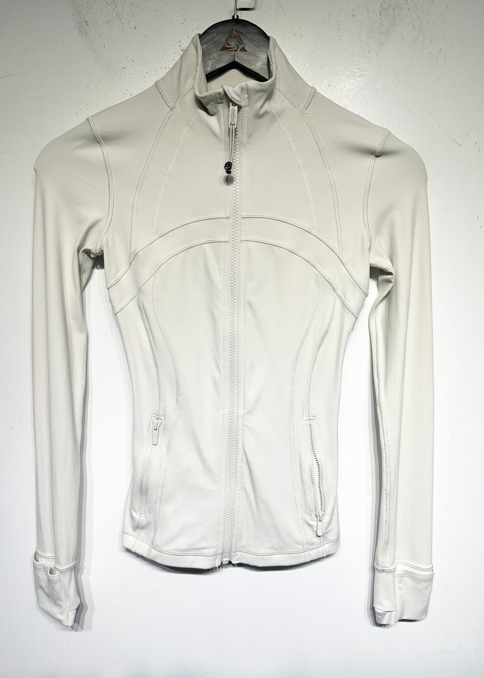 Lululemon Off-White Fitted LS Zip Up 0/XS
