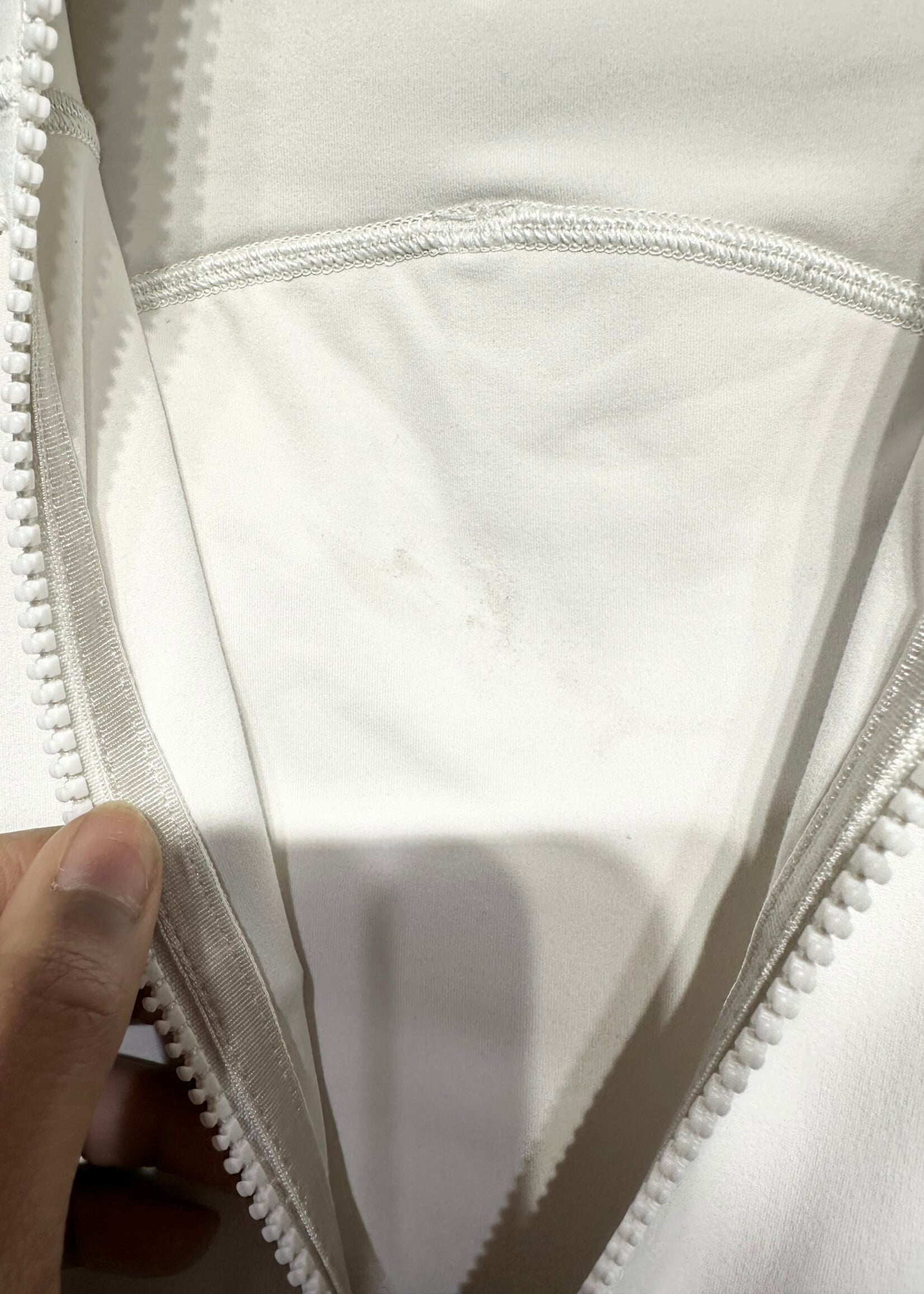 Lululemon Off-White Fitted LS Zip Up 0/XS