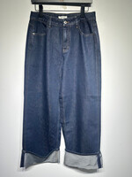 Studio Doe Dark Wash Cuffed Wide Leg Jeans Fem 29