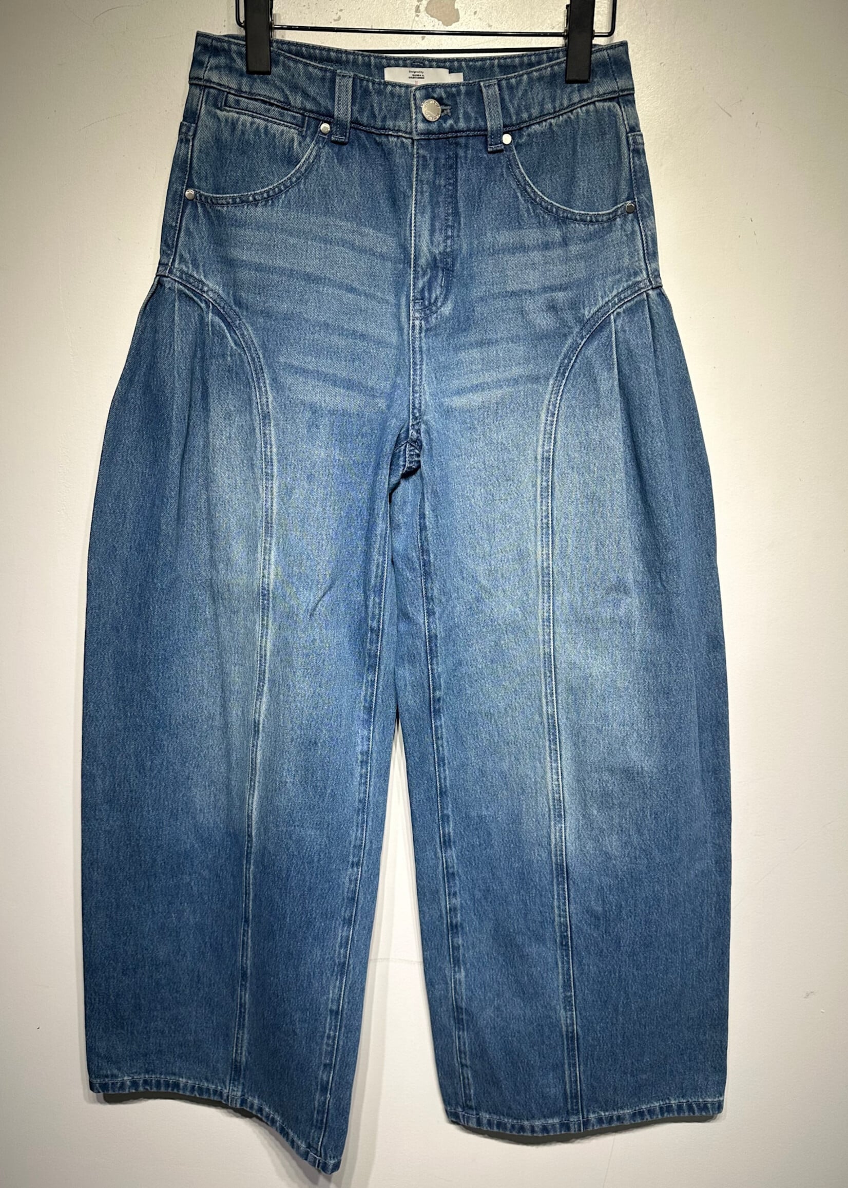 Fabrique Pleated Ultra Wide Leg Jeans 28