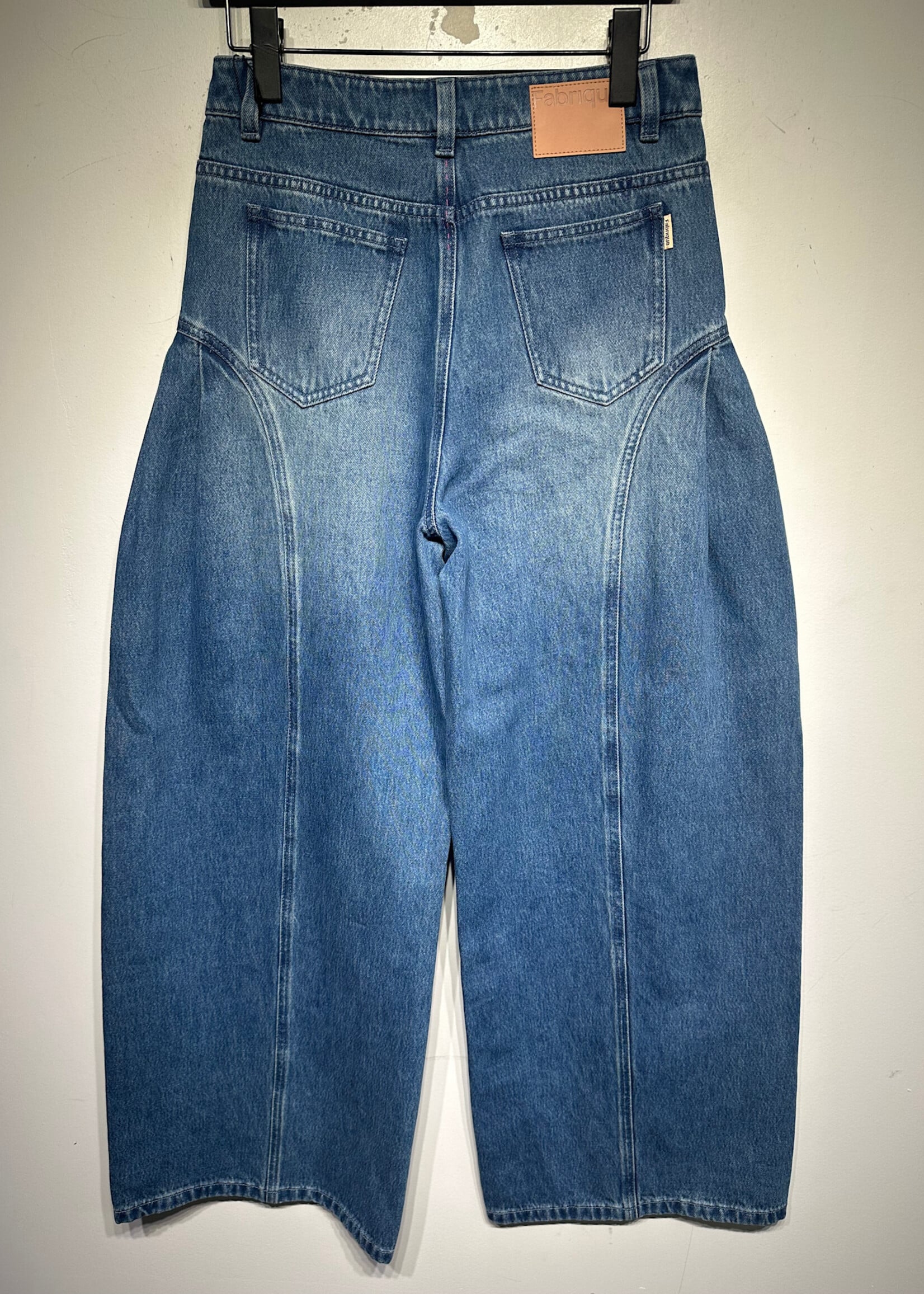Fabrique Pleated Ultra Wide Leg Jeans 28