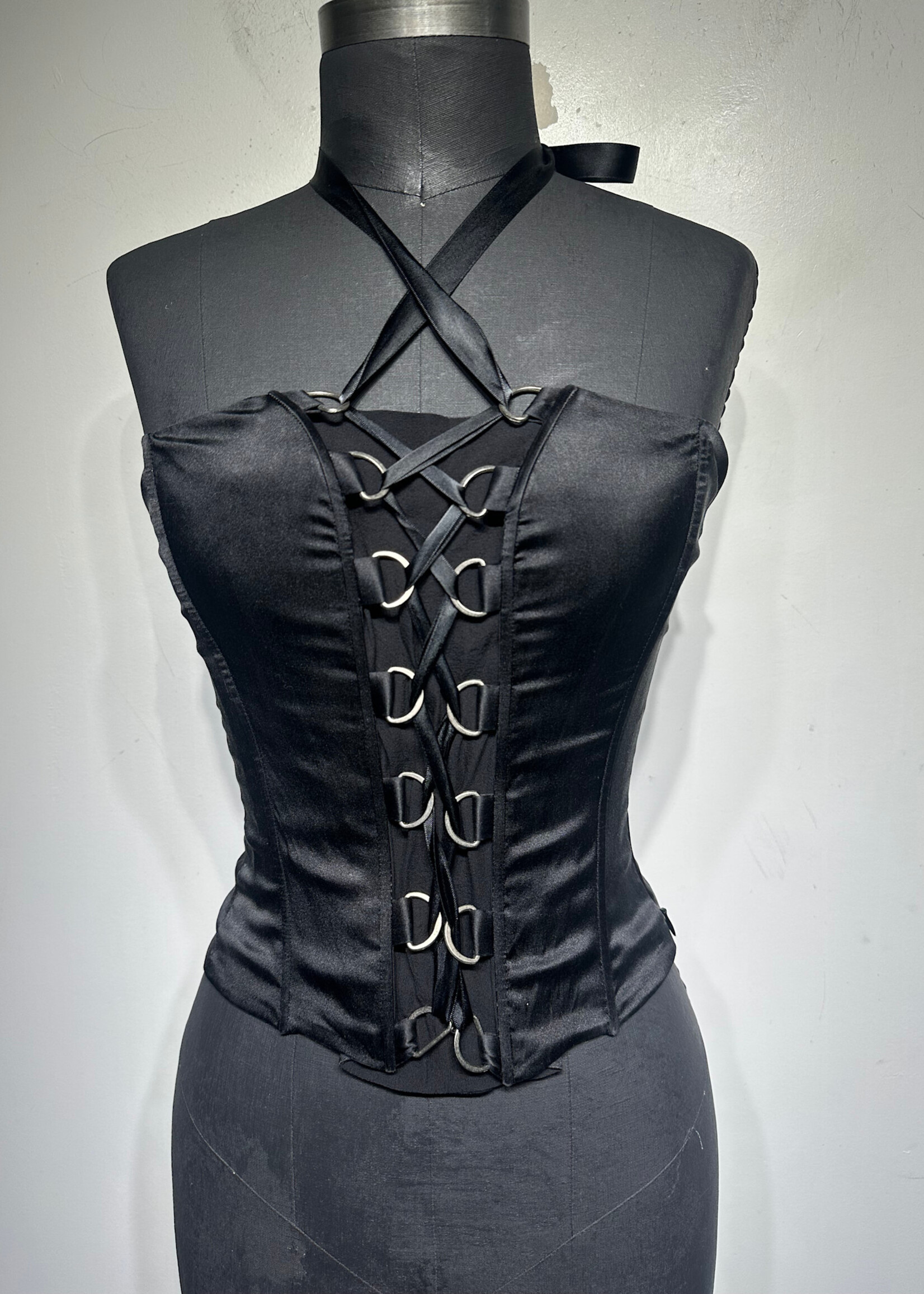 Bebe Satin Black Underbust Corset M
