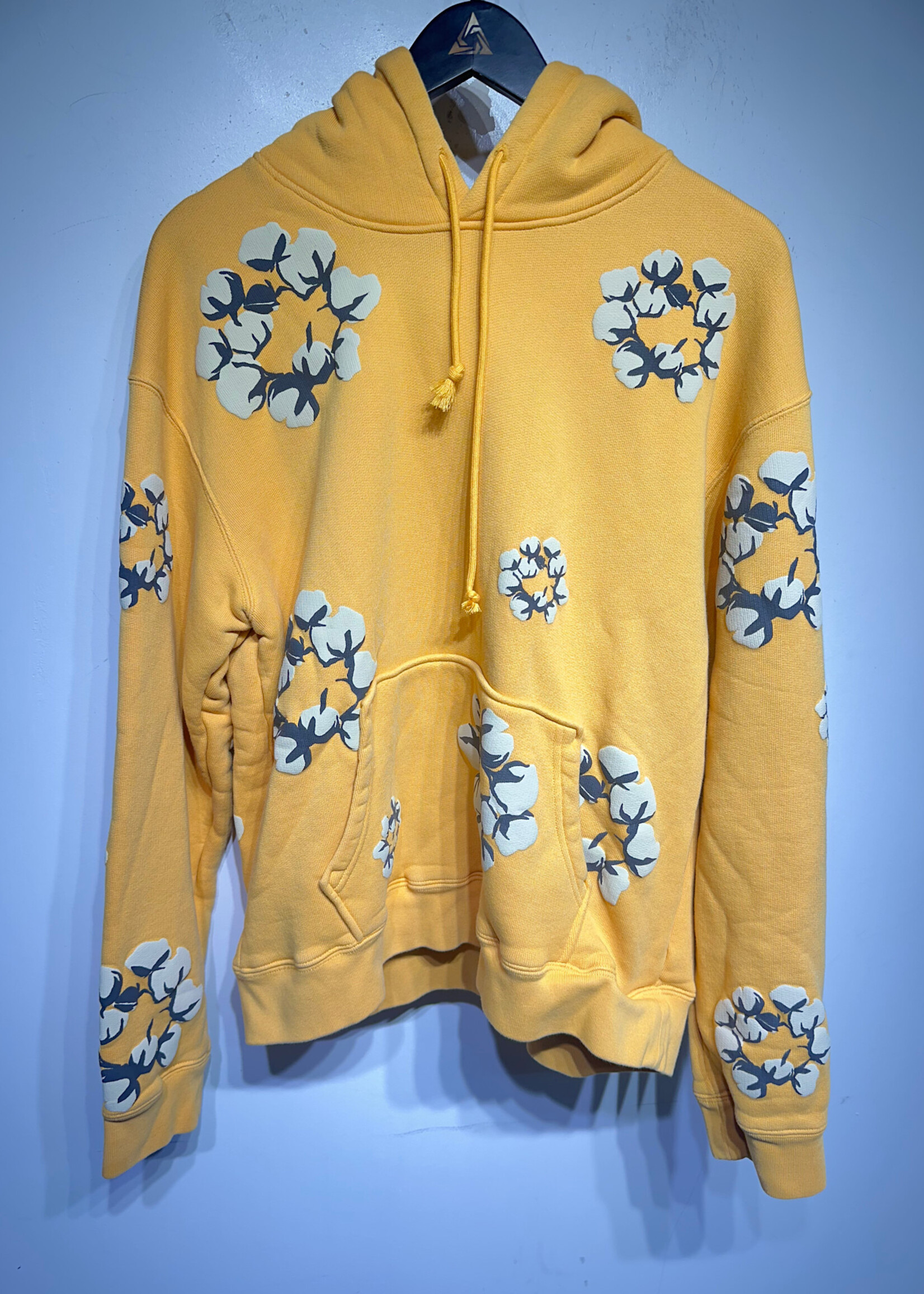 Denim Tears Yellow Cotton Print Hoodie XL Masc