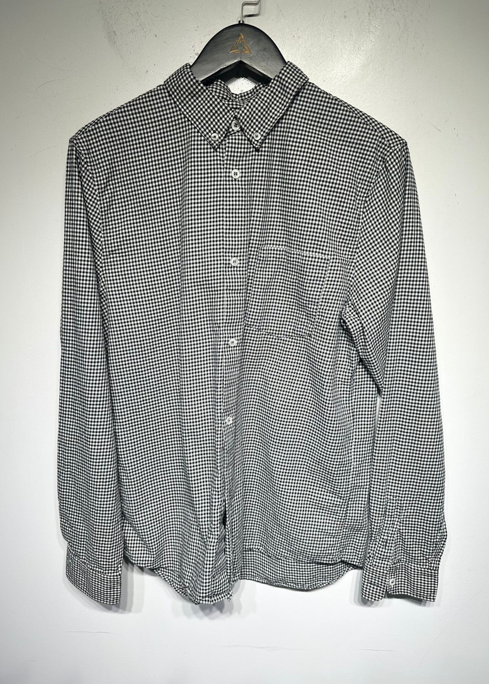 APC Black White Gingham BU LS Shirt L