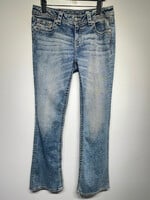 Miss Me Bootcut Flower Embelish Denim Pocket Fem 31"