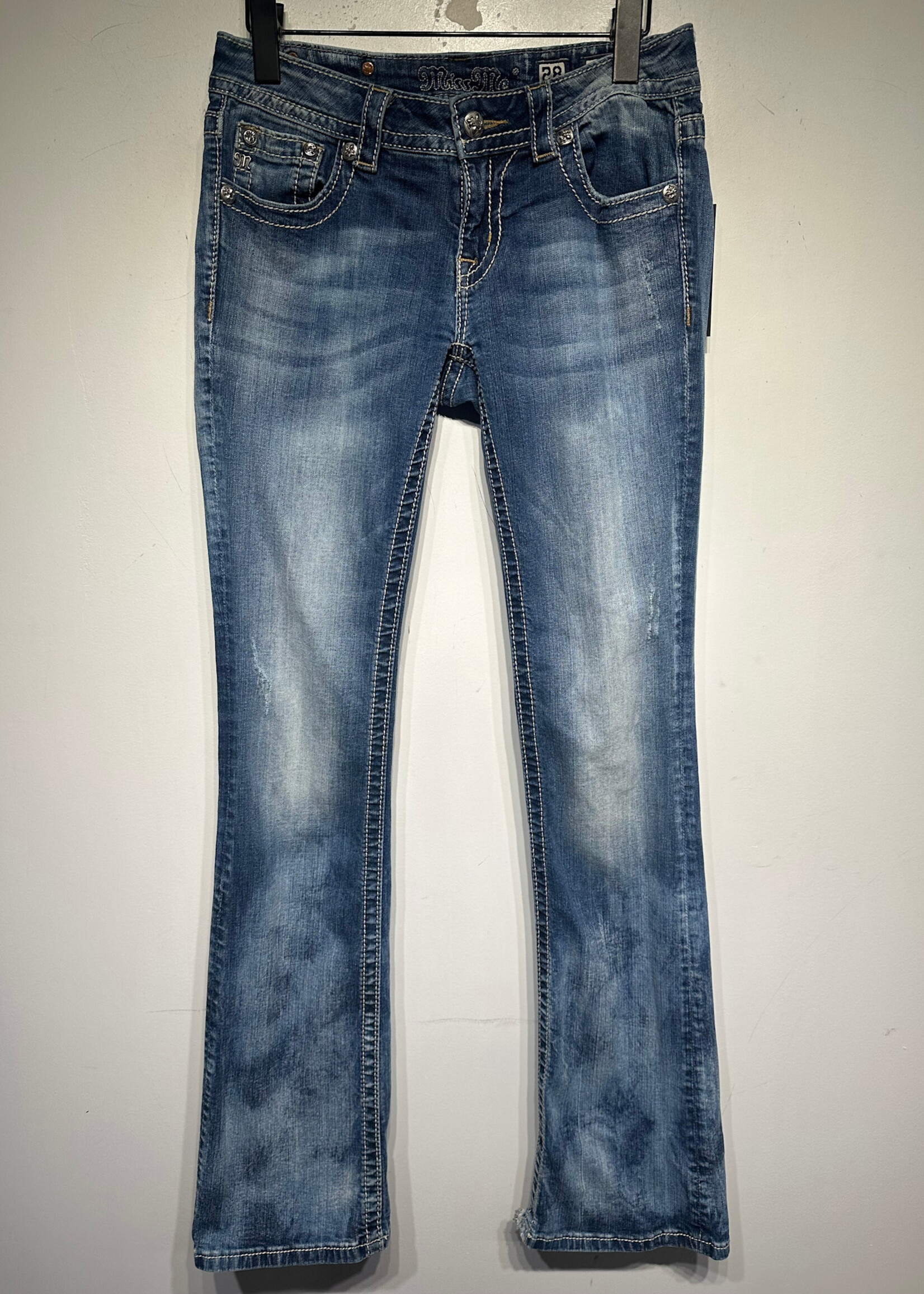 Miss Me Signature Rise Boot Cross Pocket Jeans 28